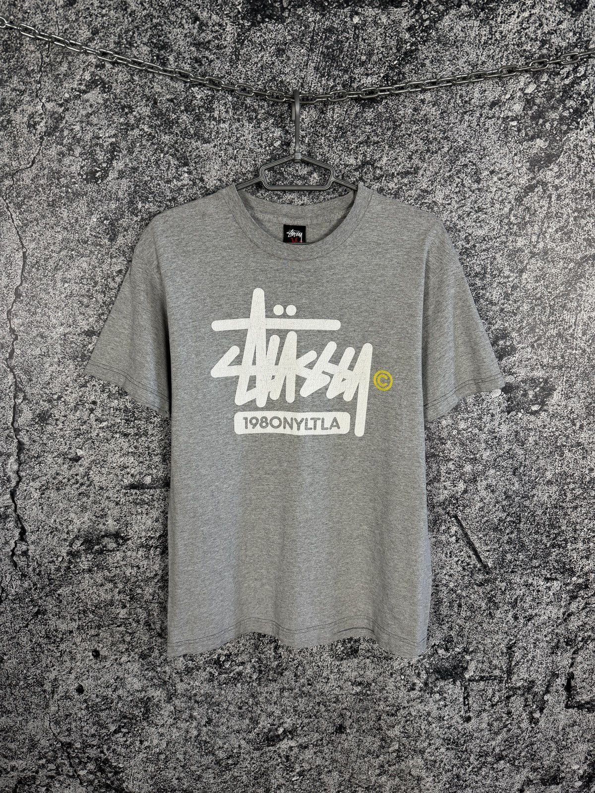 Vintage Stussy Classic Logo 1980 Nyltla Graphic Tee Size M Hoodie, Sweatshirt | PodTeesHub.com