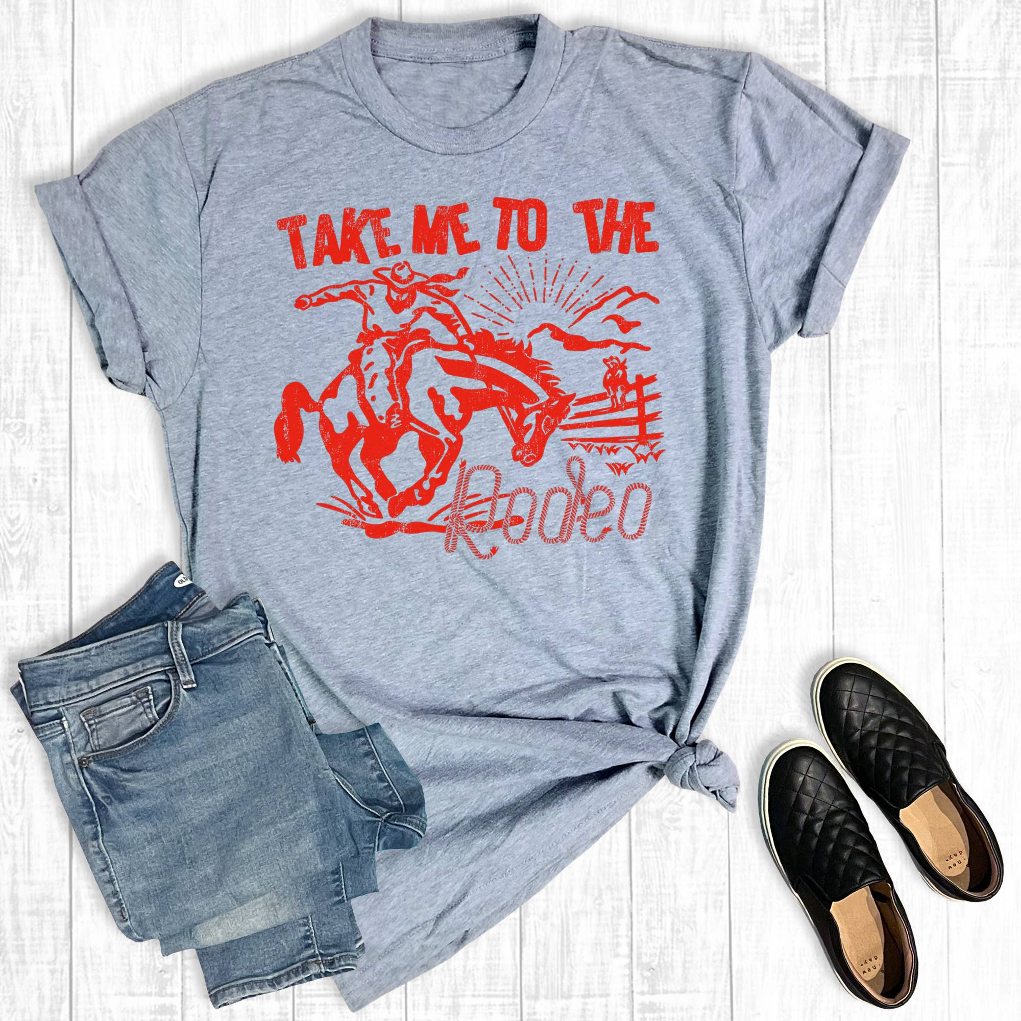 Western Take Me To the Rodeo Graphic Tee Hoodie, Sweatshirt | PodTeesHub.com