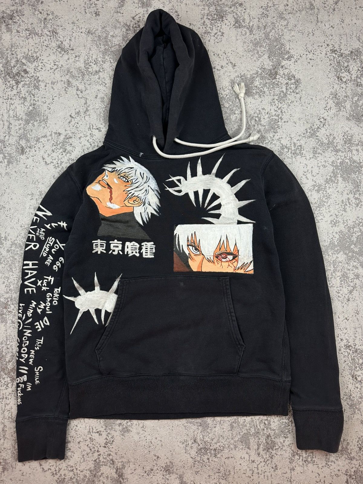 Anime Hand Painted Tokyo Ghoul Hoodie Zxc Graffiti Anime T-Shirts, Sweatshirt | PodTeesHub.com