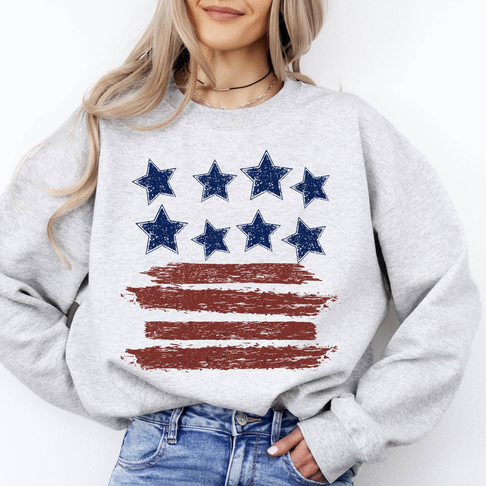 Retro Stars and Stripes Patriotic USA 4th of July Sweatshirt T-Shirts, Hoodie | PodTeesHub.com