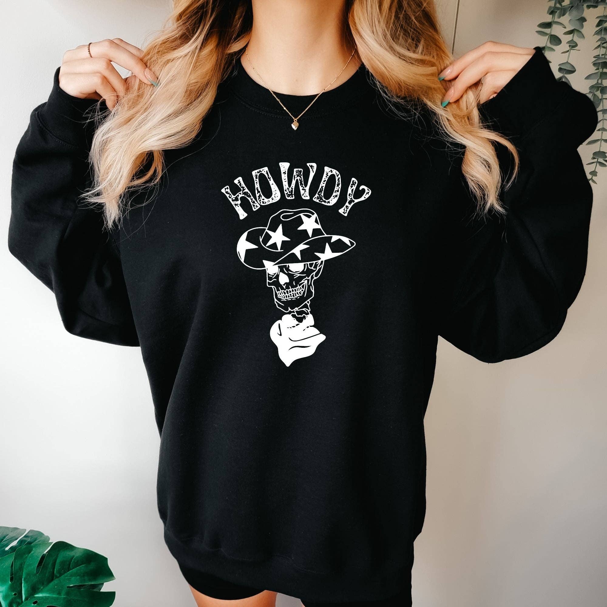 Howdy Skeleton Hoodie Western Sweatshirt *Unisex Fit* T-Shirts | PodTeesHub.com