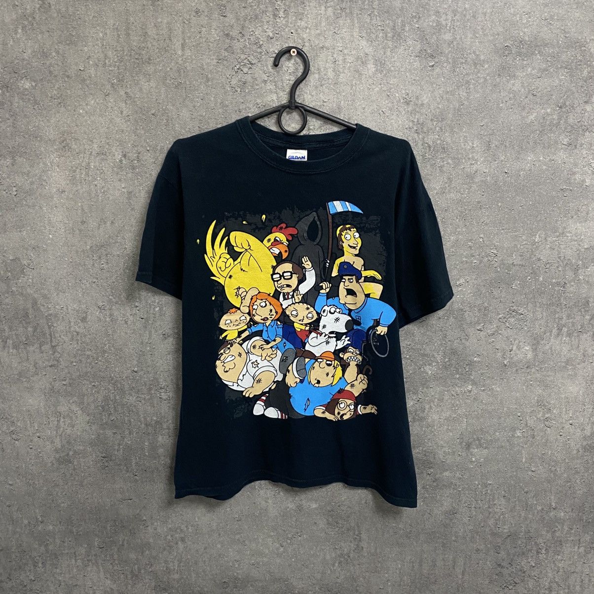 Gildan Family Guy Characters T Shirt Big Logo Black Merch Hoodie, Sweatshirt | PodTeesHub.com