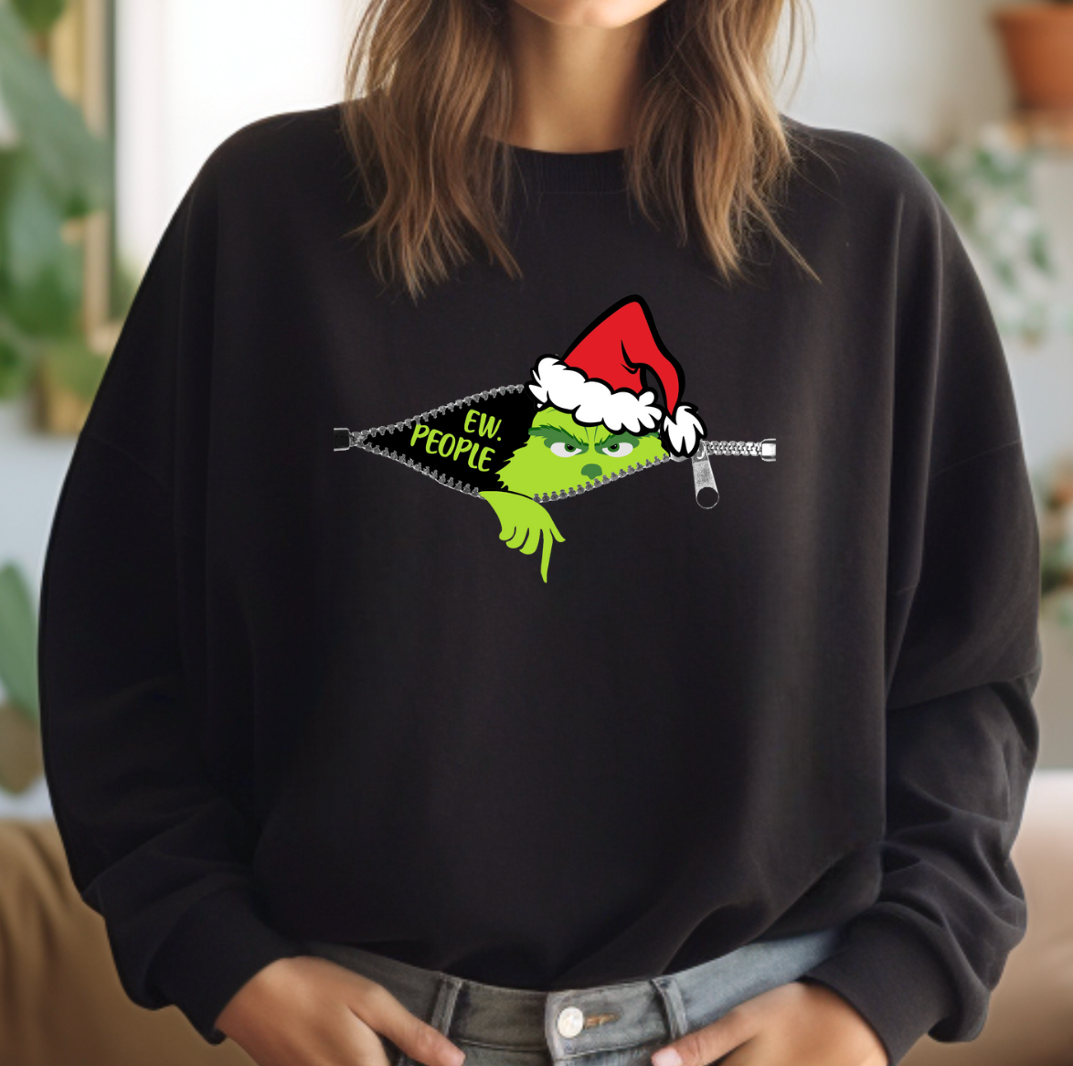 Ew People Grinch Crewneck Sweatshirt T-Shirts, Hoodie | PodTeesHub.com