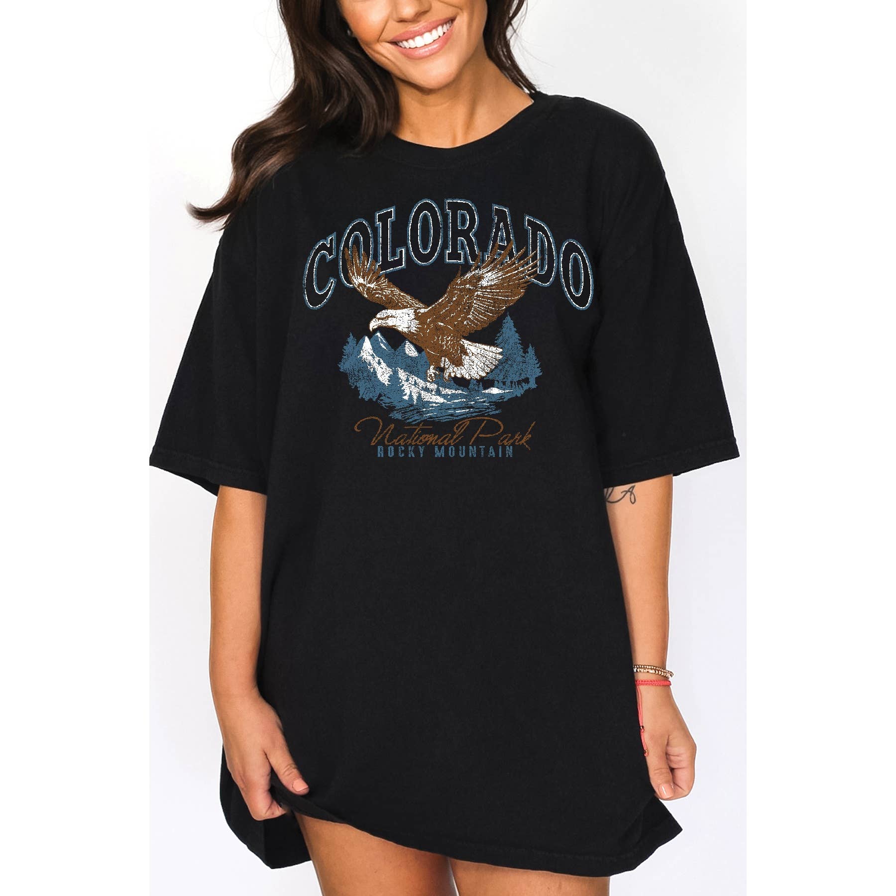 Colorado National Park Rocky Mountain Oversized Unisex Tee Hoodie, Sweatshirt | PodTeesHub.com