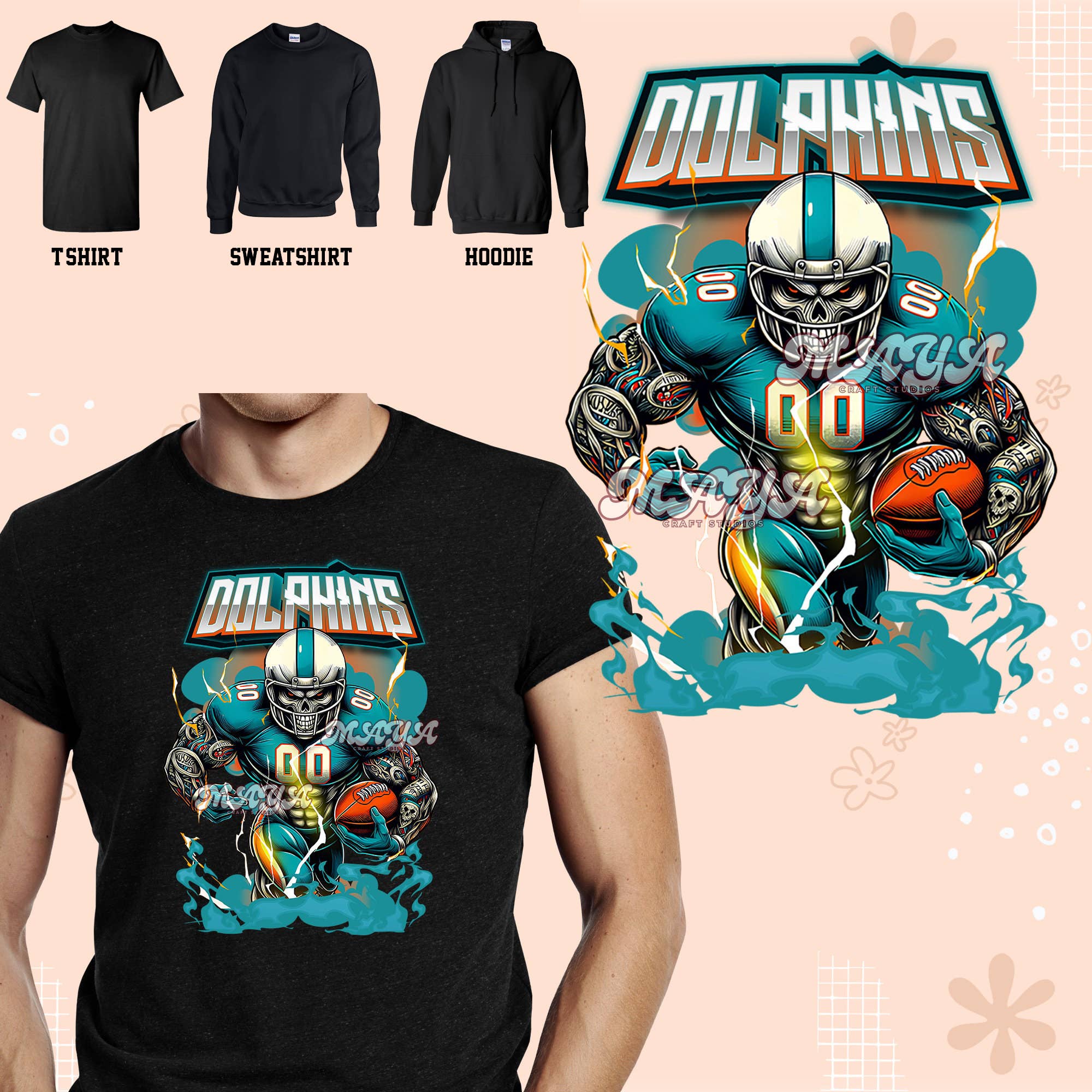 Game Day Shirt Miami Dolphins Mascot Gift Hoodie, Sweatshirt | PodTeesHub.com