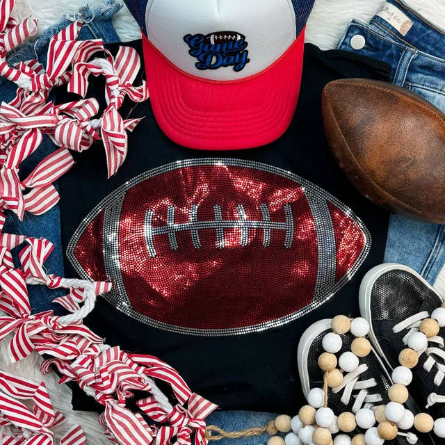 Red Football Spangles Everyday Tee Hoodie, Sweatshirt | PodTeesHub.com