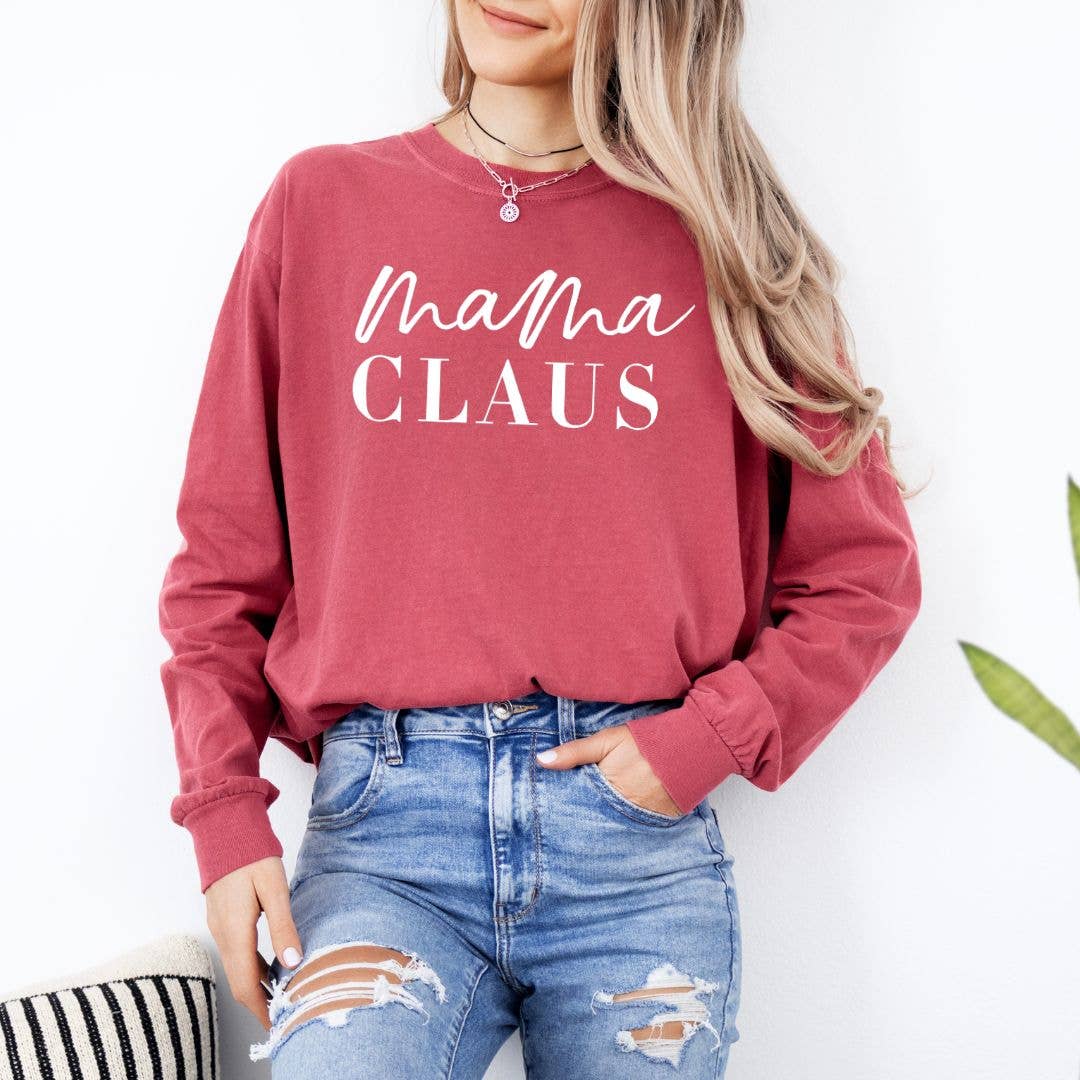 Mama Claus Christmas Long Sleeve Tee - Graphic Tee Hoodie, Sweatshirt | PodTeesHub.com