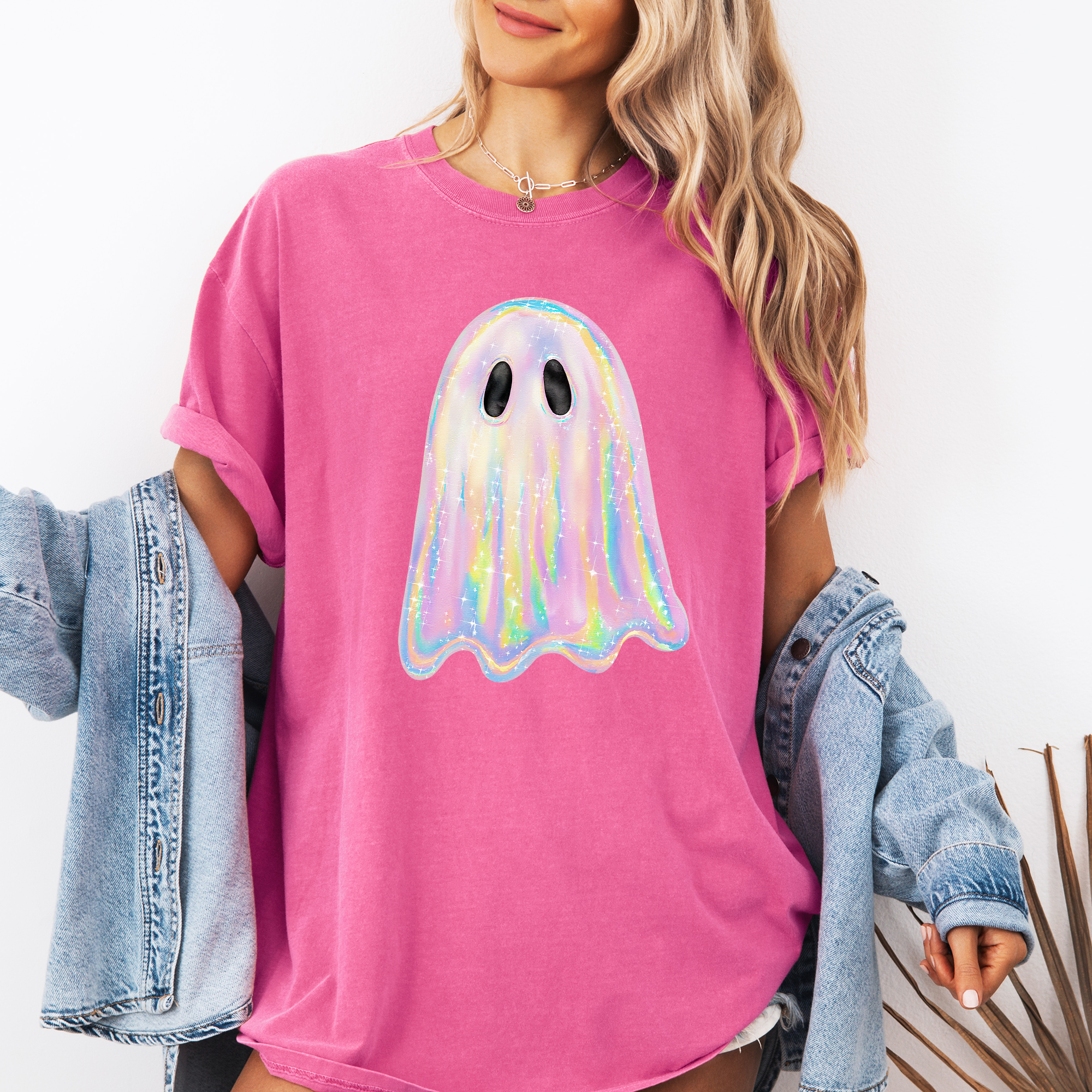 Shimmering Ghost Halloween, Comfort Colors T-Shirt Hoodie, Sweatshirt | PodTeesHub.com
