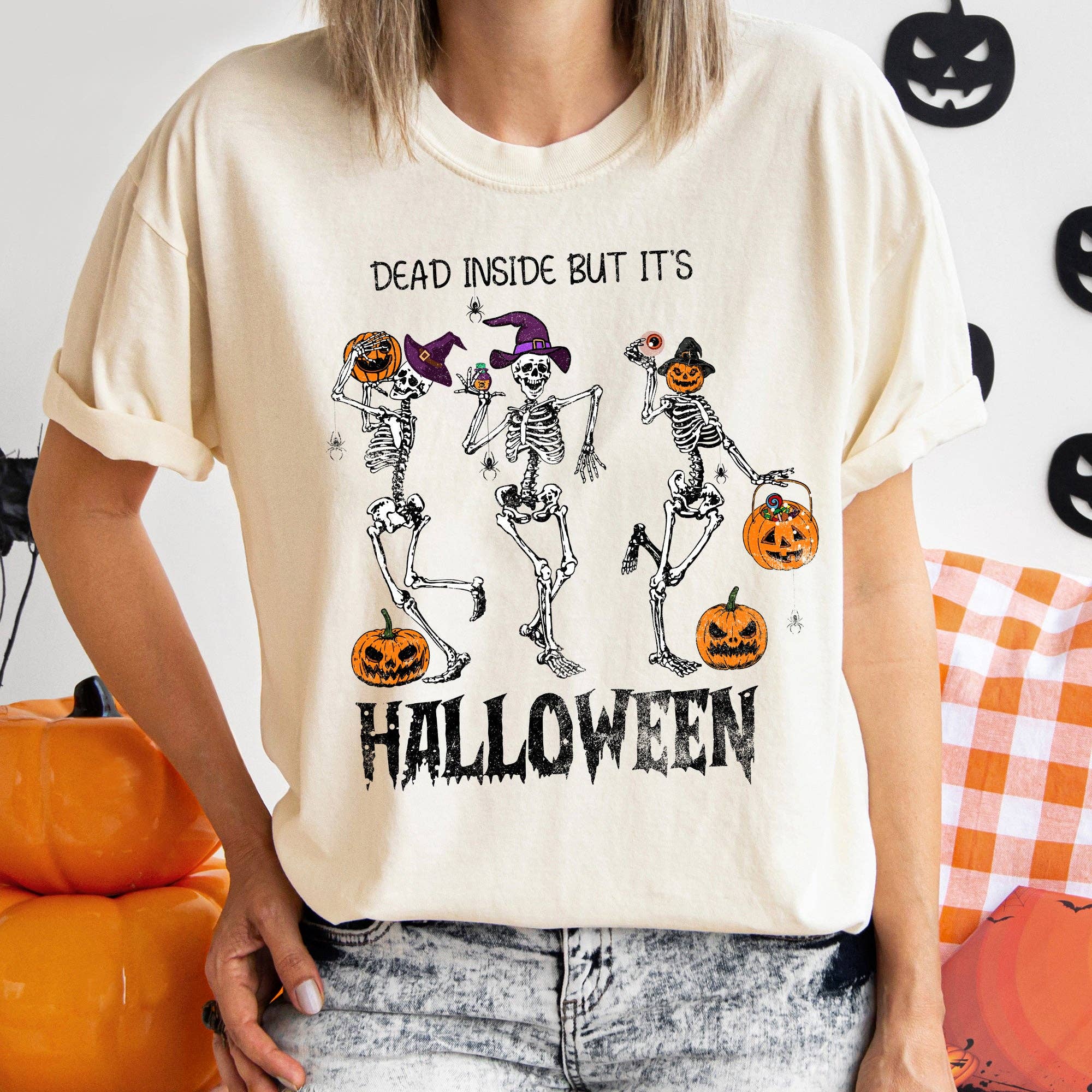 Dead Inside Vintage Halloween T-Shirt Hoodie, Sweatshirt | PodTeesHub.com