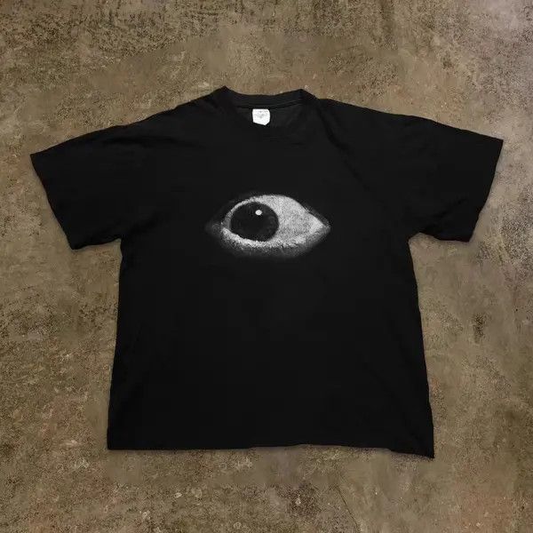 Japanese Brand Retro Dark Wind Eye Print Loose Casual Short Sleeve T Shirt Hoodie, Sweatshirt | PodTeesHub.com