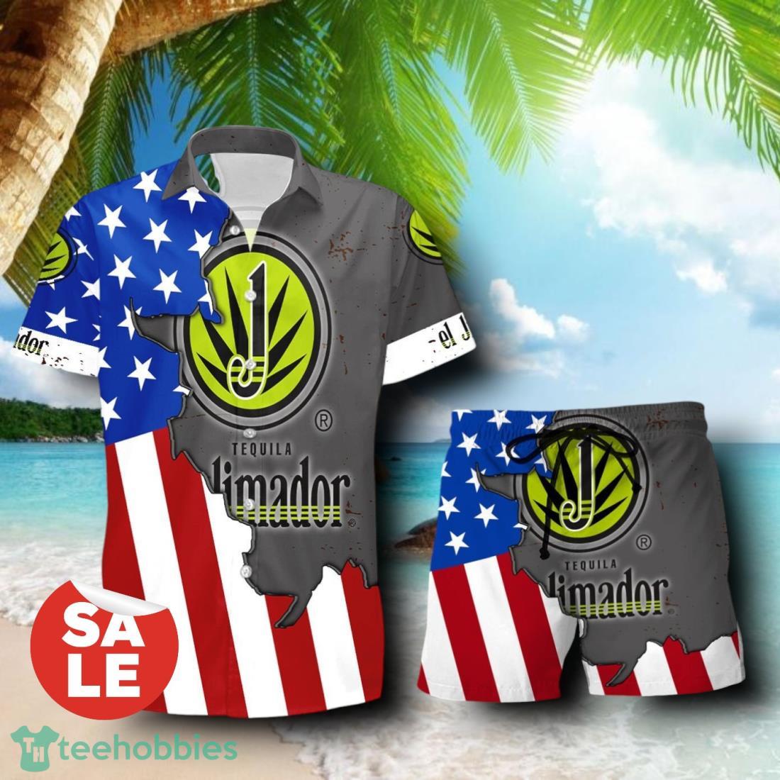 El Jimador USA Flag Aloha Summer Beach Combo Hawaiian Shirt & Shorts For Men Women