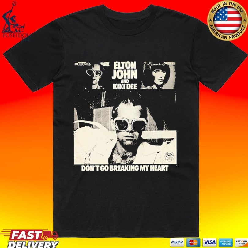 Elton John And Kiki Dee Don’t Go Breaking My Heart Charcoal T-shirt
