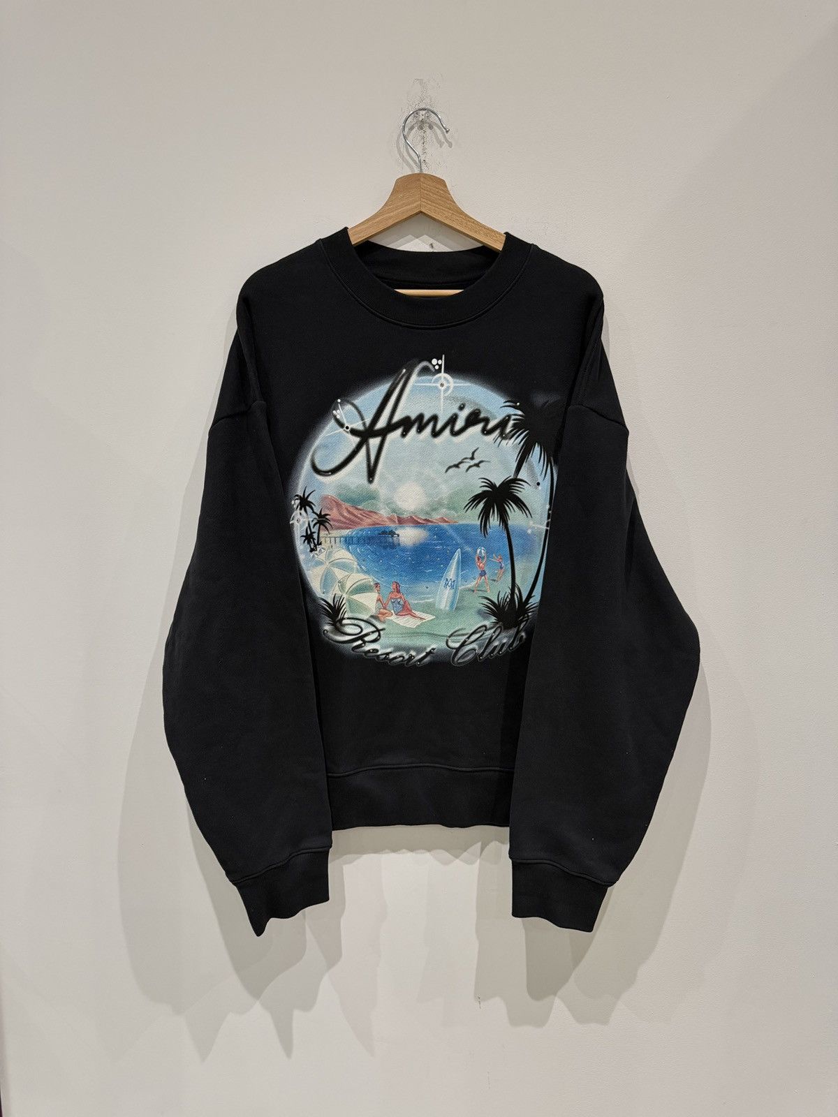 Amiri Beach Resort Crewneck Black Size L T-Shirts, Hoodie, Sweatshirt | PodTeesHub.com