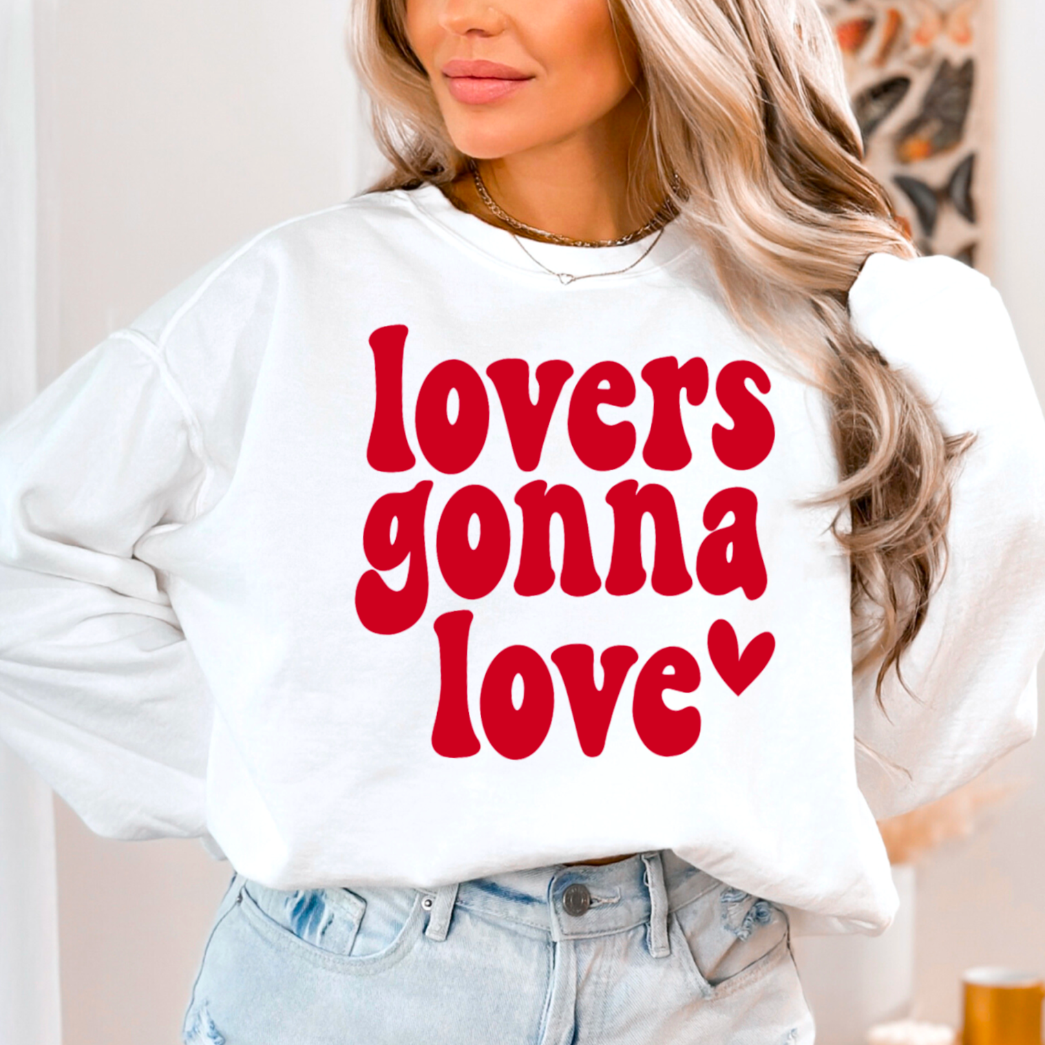Lovers Gonna Love Preppy Valentine  Graphic Tee Crewneck Hoodie, Sweatshirt | PodTeesHub.com