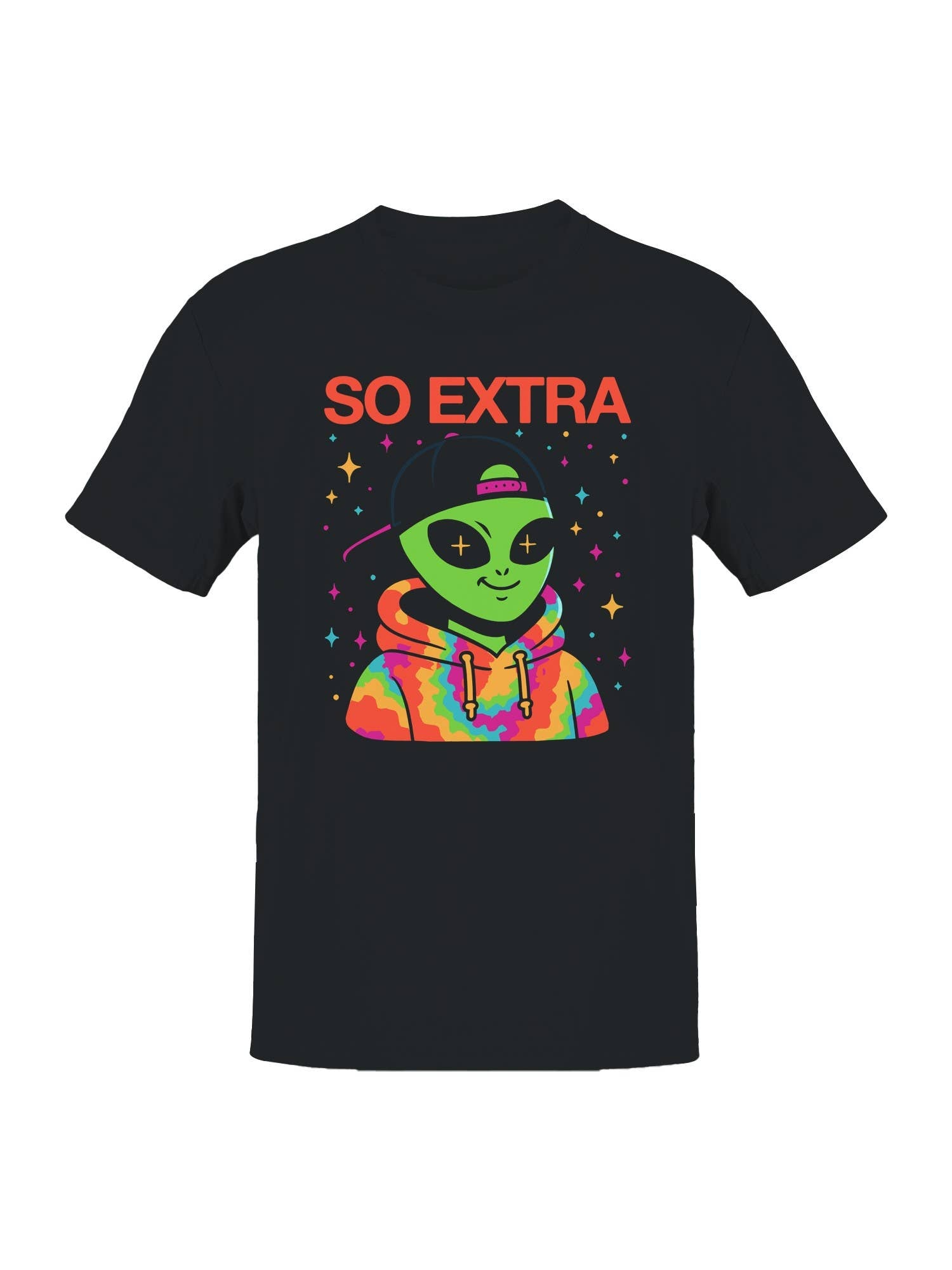 Alien "So Extra" Colorful Style Men's T-Shirt Hoodie, Sweatshirt | PodTeesHub.com