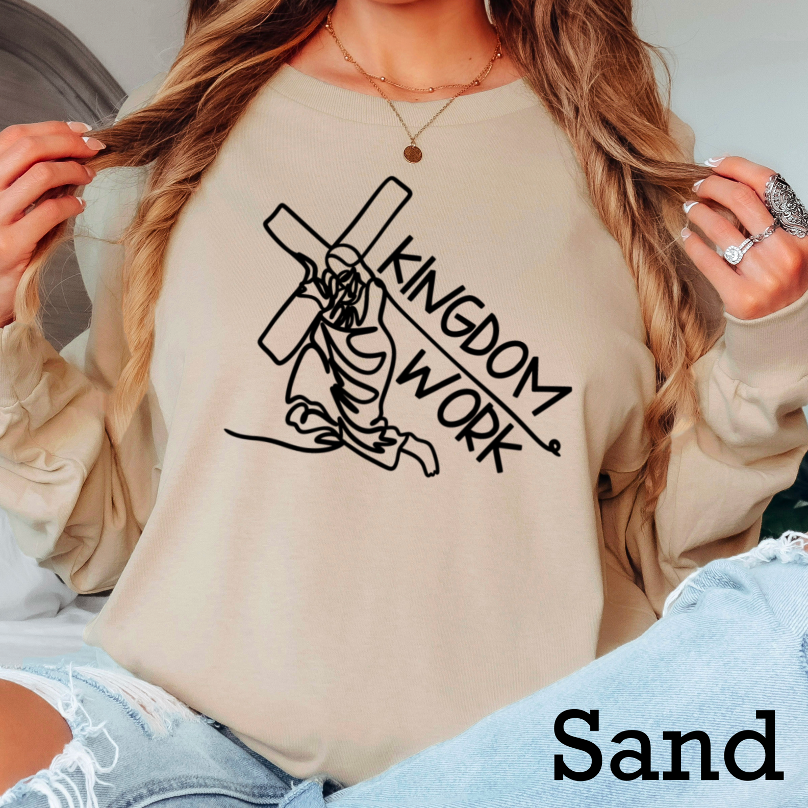 Kingdom Work Christian Long Sleeve Shirt | Gildan Hoodie, Sweatshirt | PodTeesHub.com