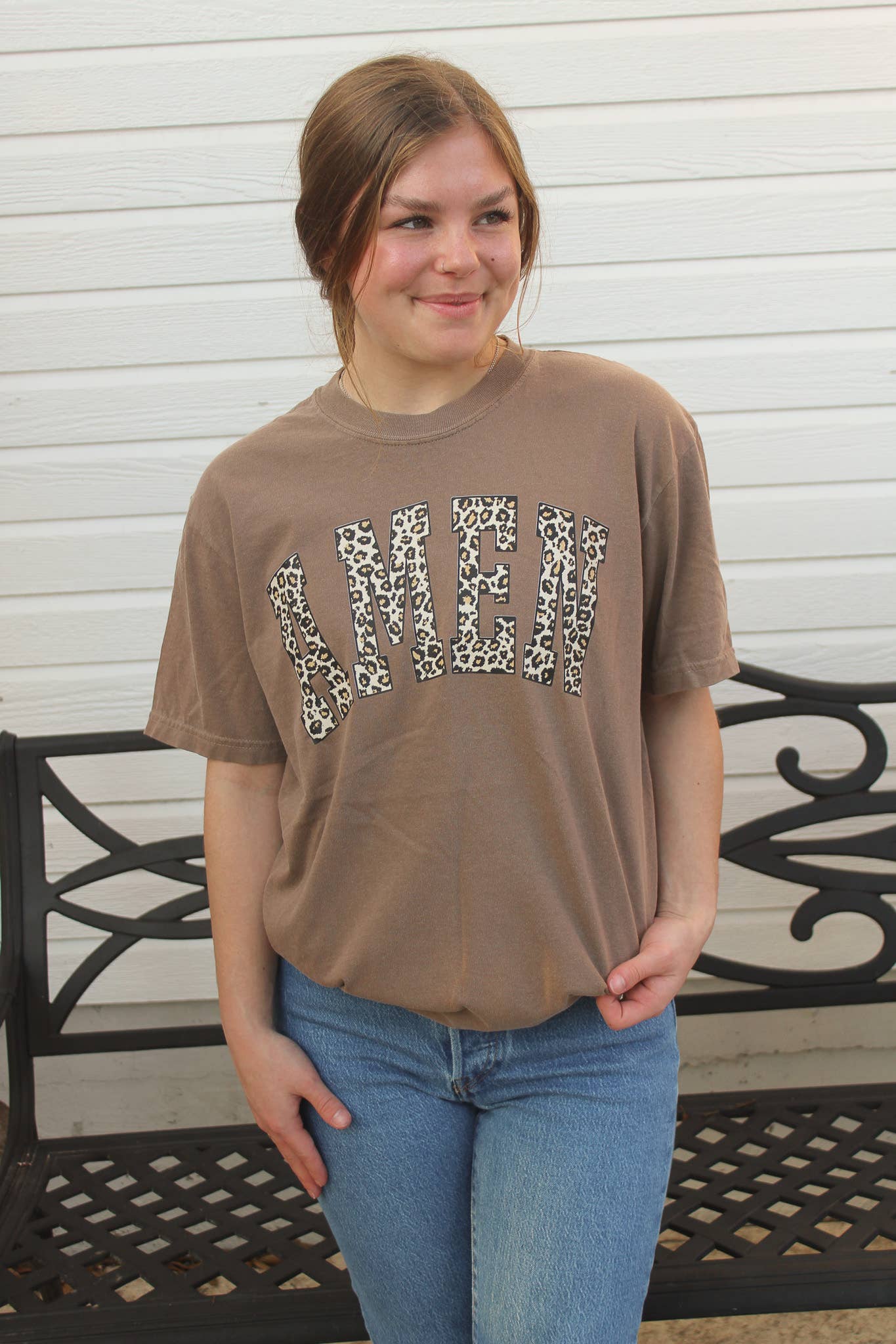 Leopard Amen Graphic Tee Hoodie, Sweatshirt | PodTeesHub.com