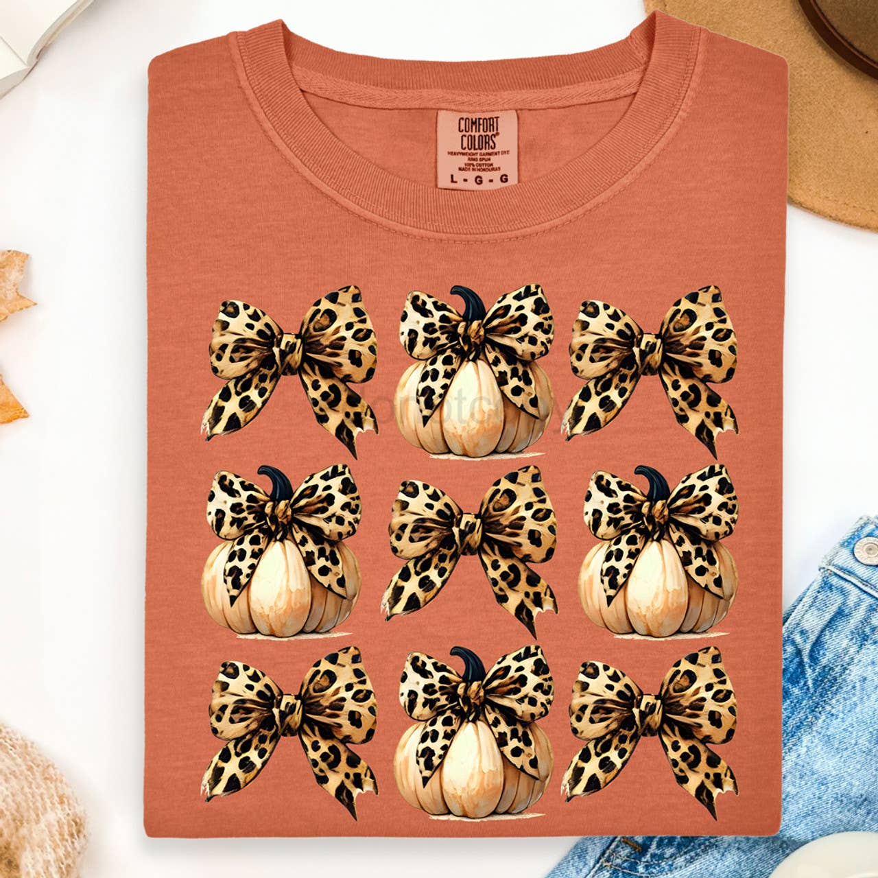 Leopard Bow Pumpkins Tee Hoodie, Sweatshirt | PodTeesHub.com