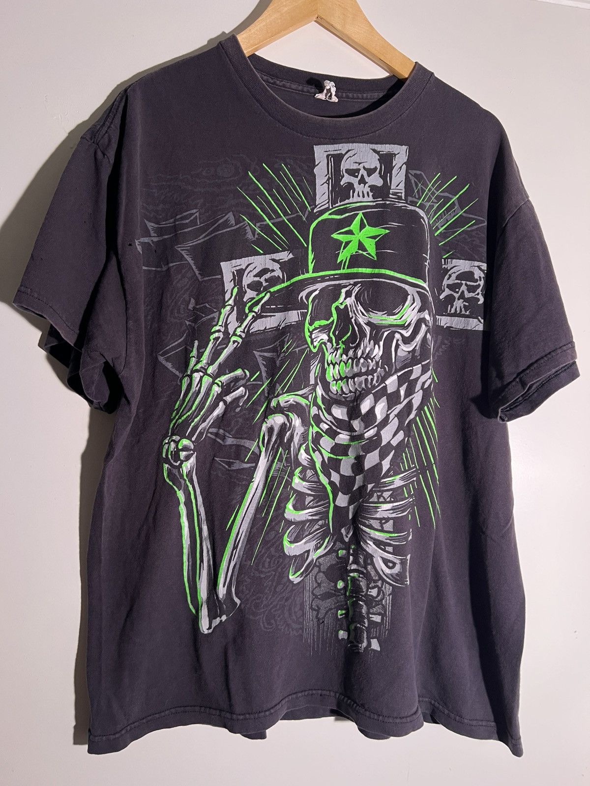 Vintage Y2k 2000 S Vtg Vintage Skeleton Cross Gangster Retro T Shirt Hoodie, Sweatshirt | PodTeesHub.com