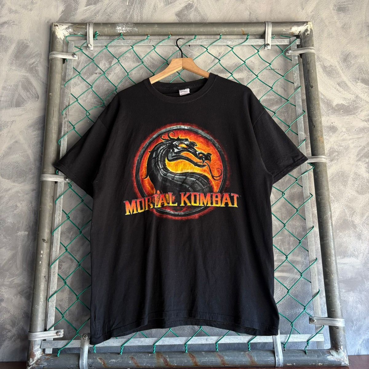 Fruit Of The Loom Vintage Mortal Kombat T Shirt Video Game Promo Tee Dragon Hoodie, Sweatshirt | PodTeesHub.com