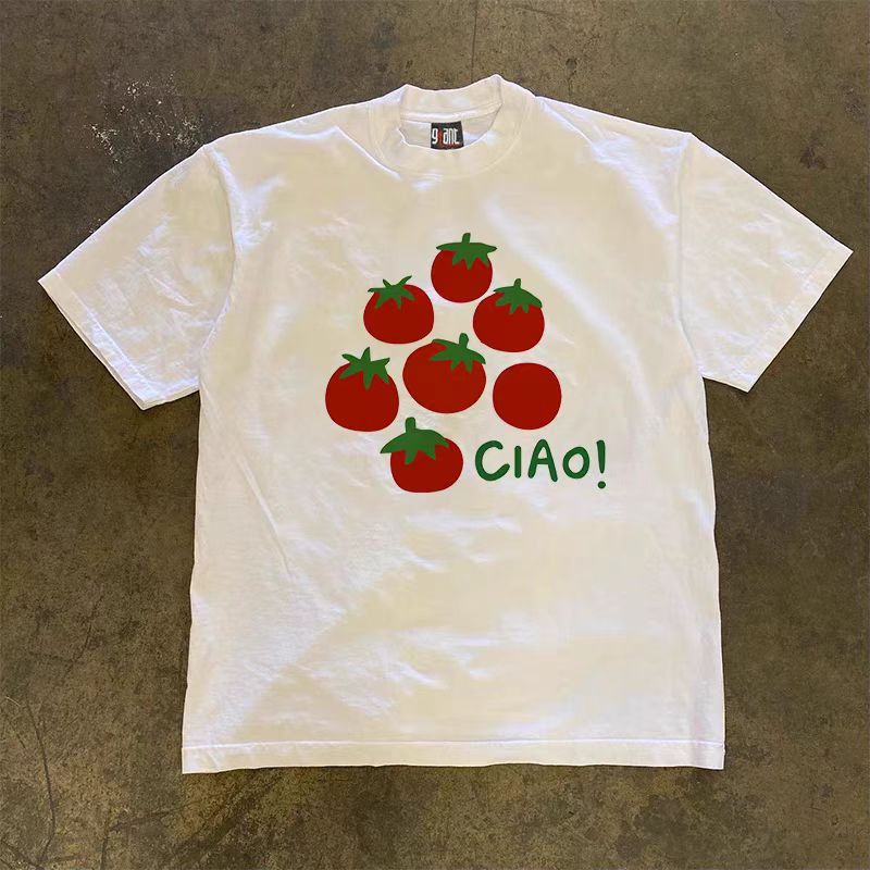 Vintage Tomato Print Street Retro Cotton T-Shirts, Hoodie, Sweatshirt