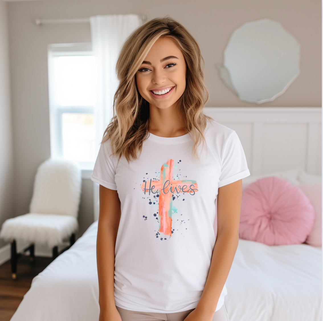 He Lives Graphic Tee Hoodie, Sweatshirt | PodTeesHub.com