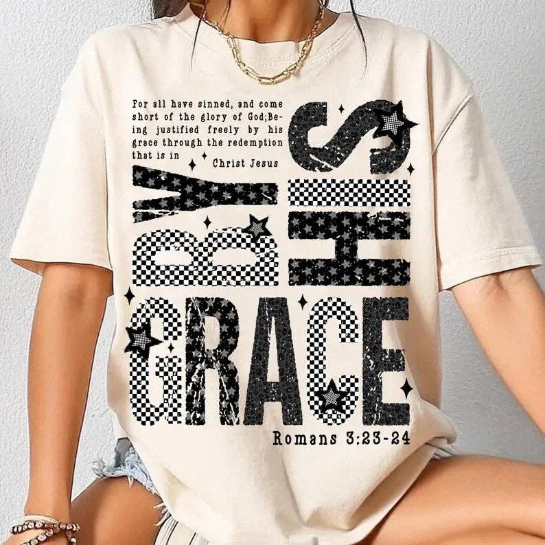 By His Grace Romans Graphic Tee or Sweatshirt Hoodie | PodTeesHub.com