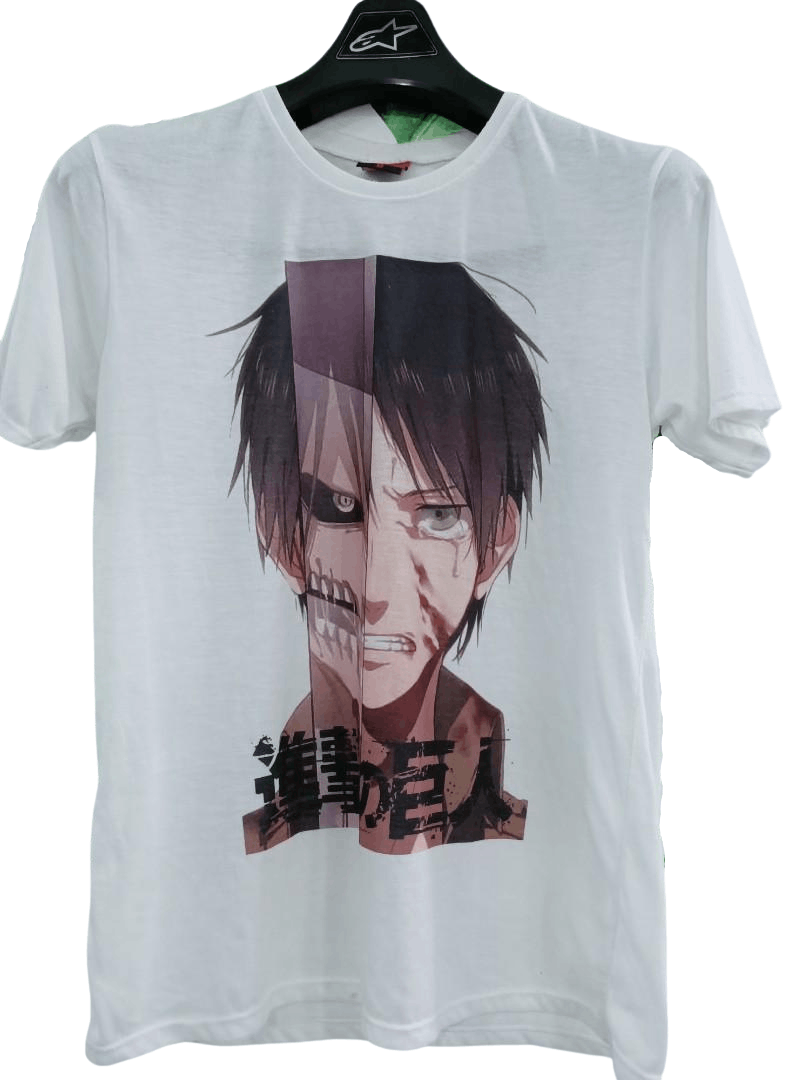 Anime Attack On Titan Eren Titan Form Split Face Tee Hoodie, Sweatshirt | PodTeesHub.com