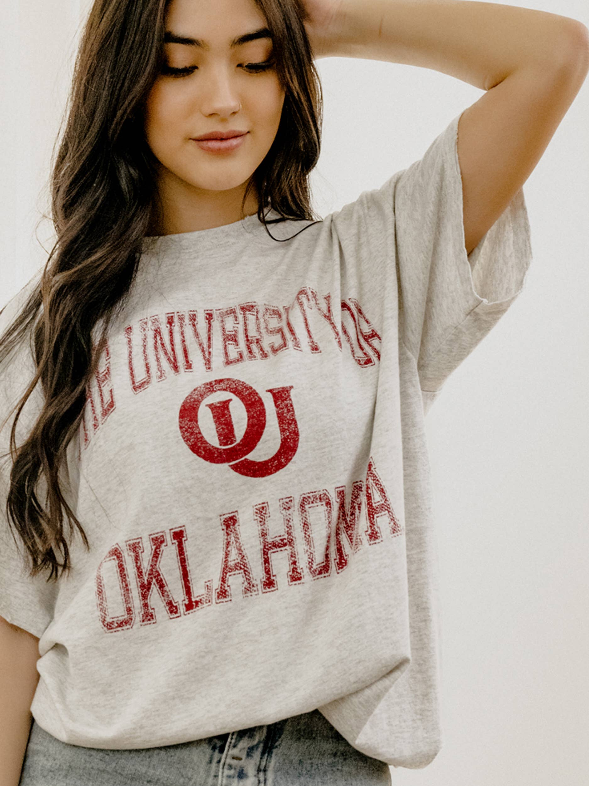 Ou Oklahoma Sooners Vintage Sport Ash Gray Thrifted Tee Hoodie, Sweatshirt | PodTeesHub.com