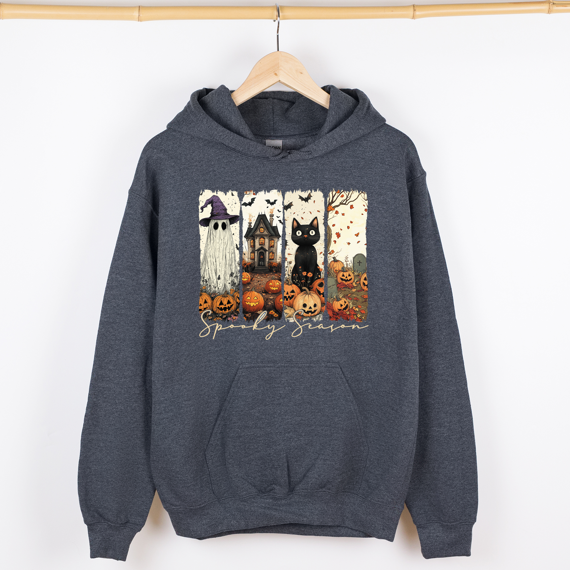 Spooky Season Halloween, Cat, Ghost Autumn, Fall Hoodie T-Shirts, Sweatshirt | PodTeesHub.com