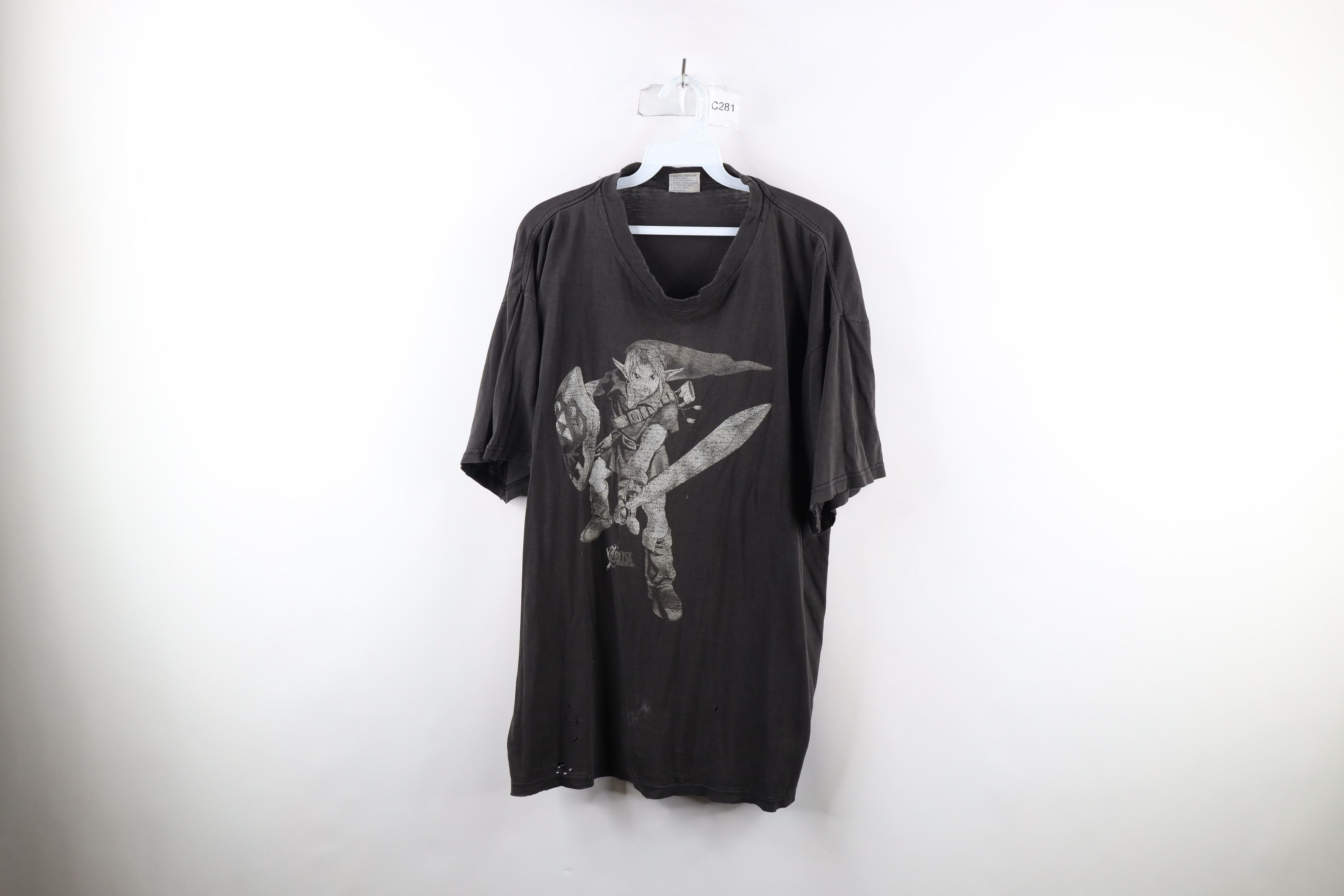 Vintage 90s Spell Out Zelda Ocarina Of Time T Shirt Black Hoodie, Sweatshirt | PodTeesHub.com