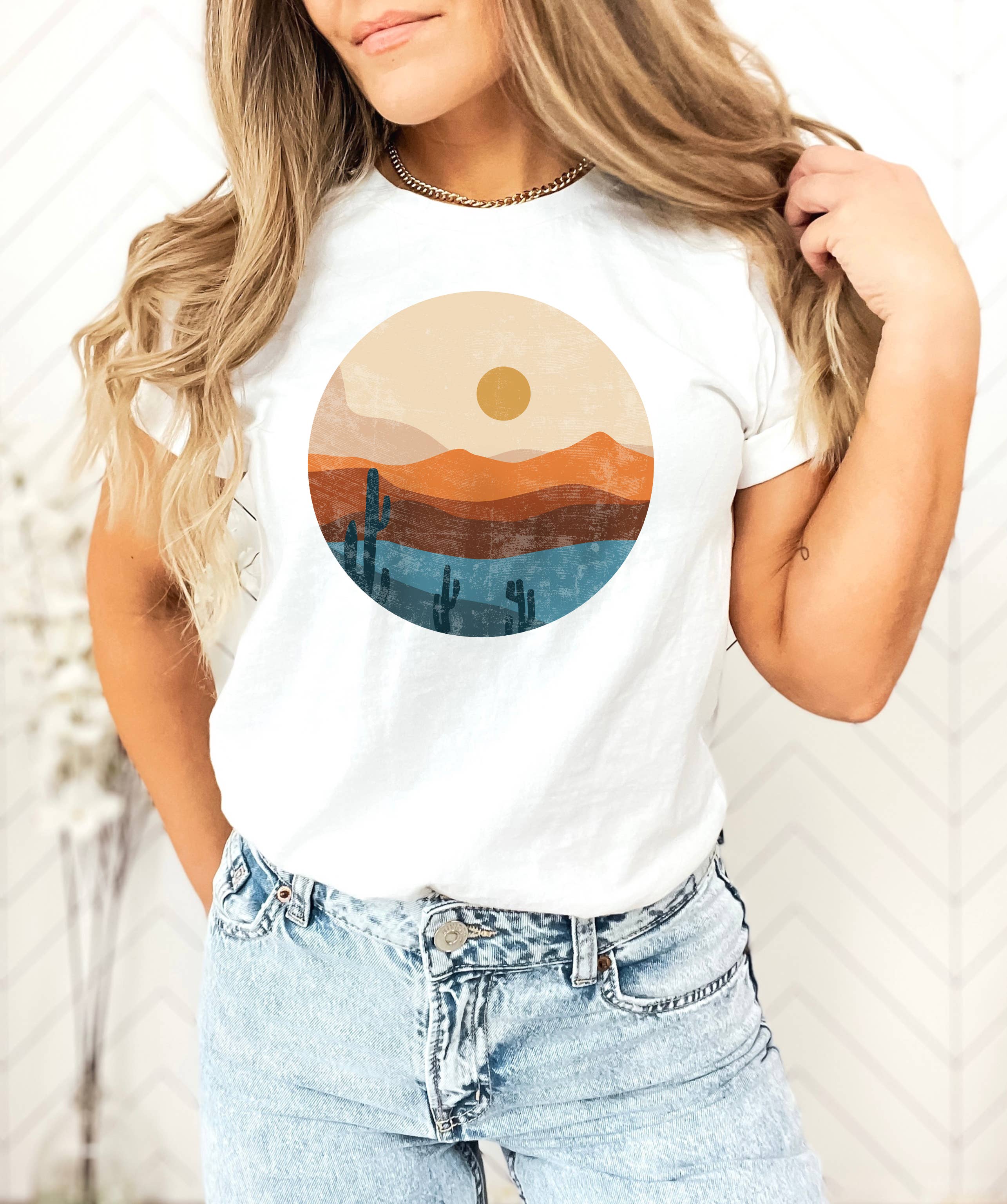 Desert Sunset Landscape Tee | Outdoor | Sizes XS-2XL Hoodie, Sweatshirt | PodTeesHub.com