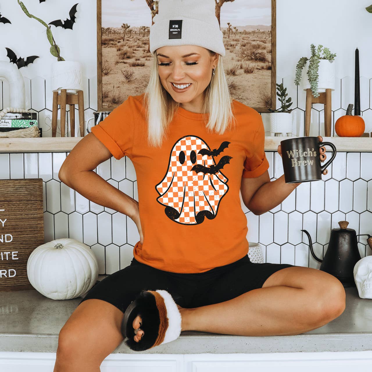 Checkered Ghost with Bats Tee Hoodie, Sweatshirt | PodTeesHub.com