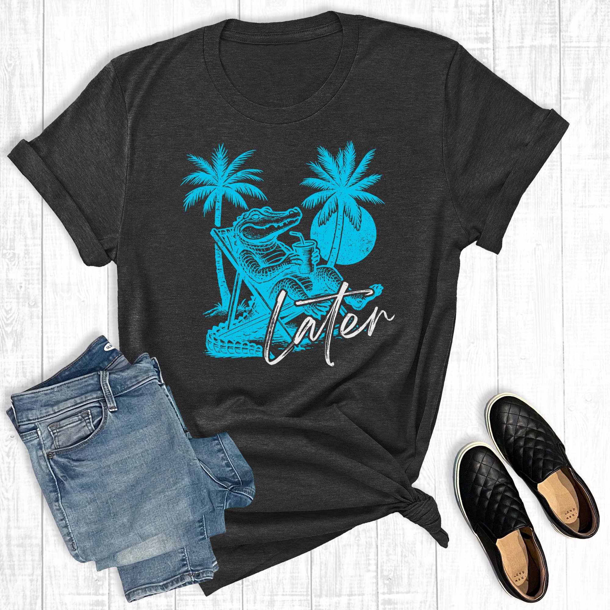 Summer Time Funny Later Gator Graphic Tee Hoodie, Sweatshirt | PodTeesHub.com