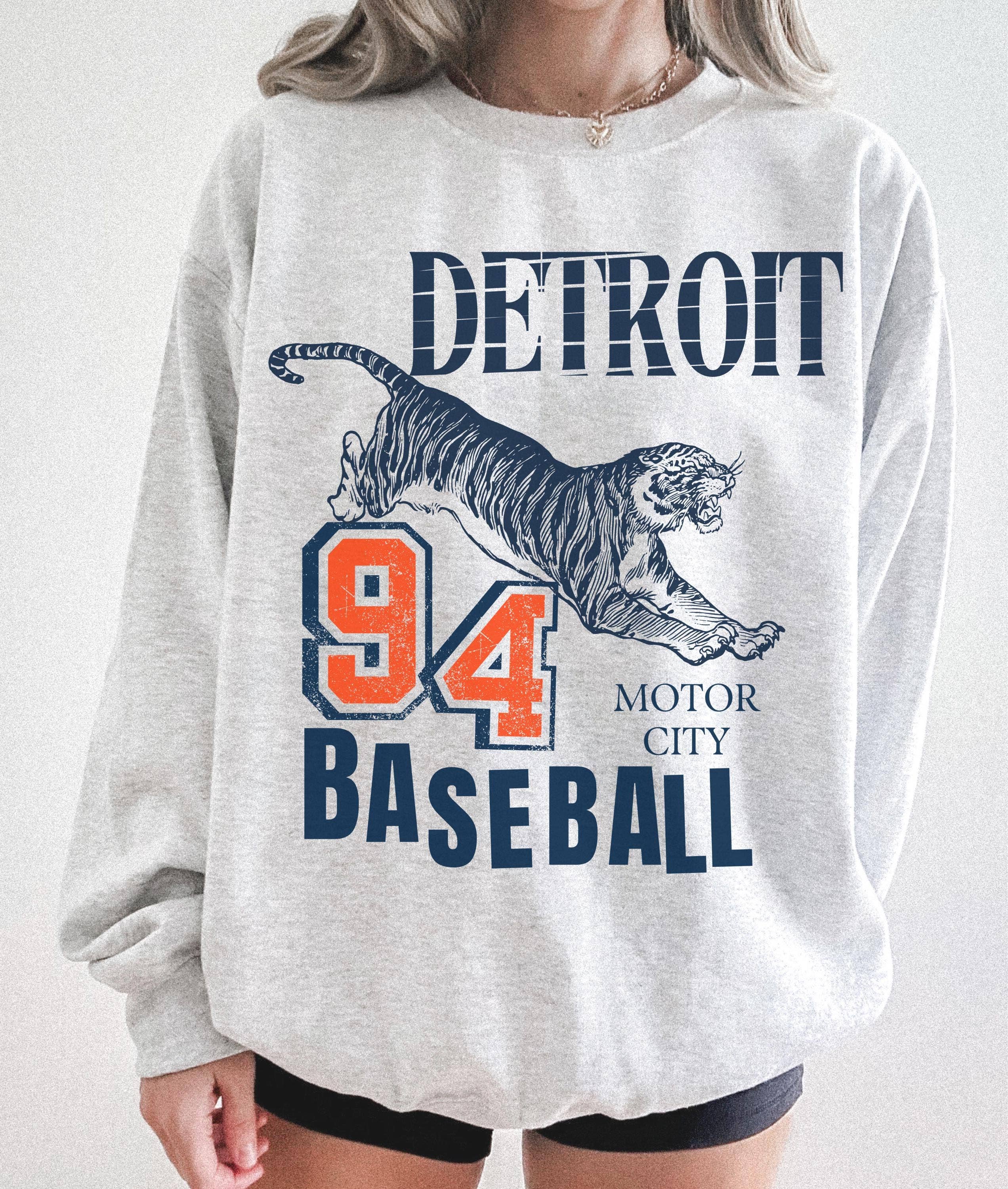 Vintage Detroit Baseball Sweatshirt - Unisex  For Game Days T-Shirts, Hoodie | PodTeesHub.com
