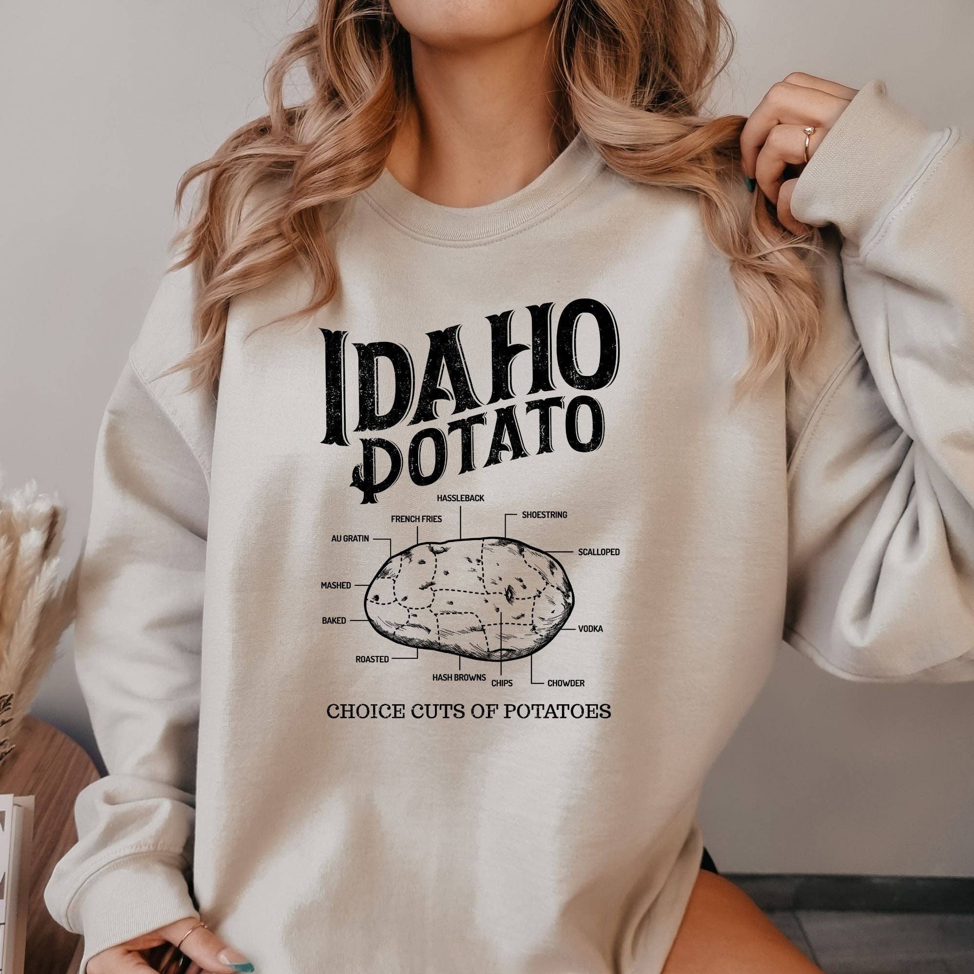 Idaho Potato Crewneck Sweatshirt Hoodie 130 T-Shirts | PodTeesHub.com