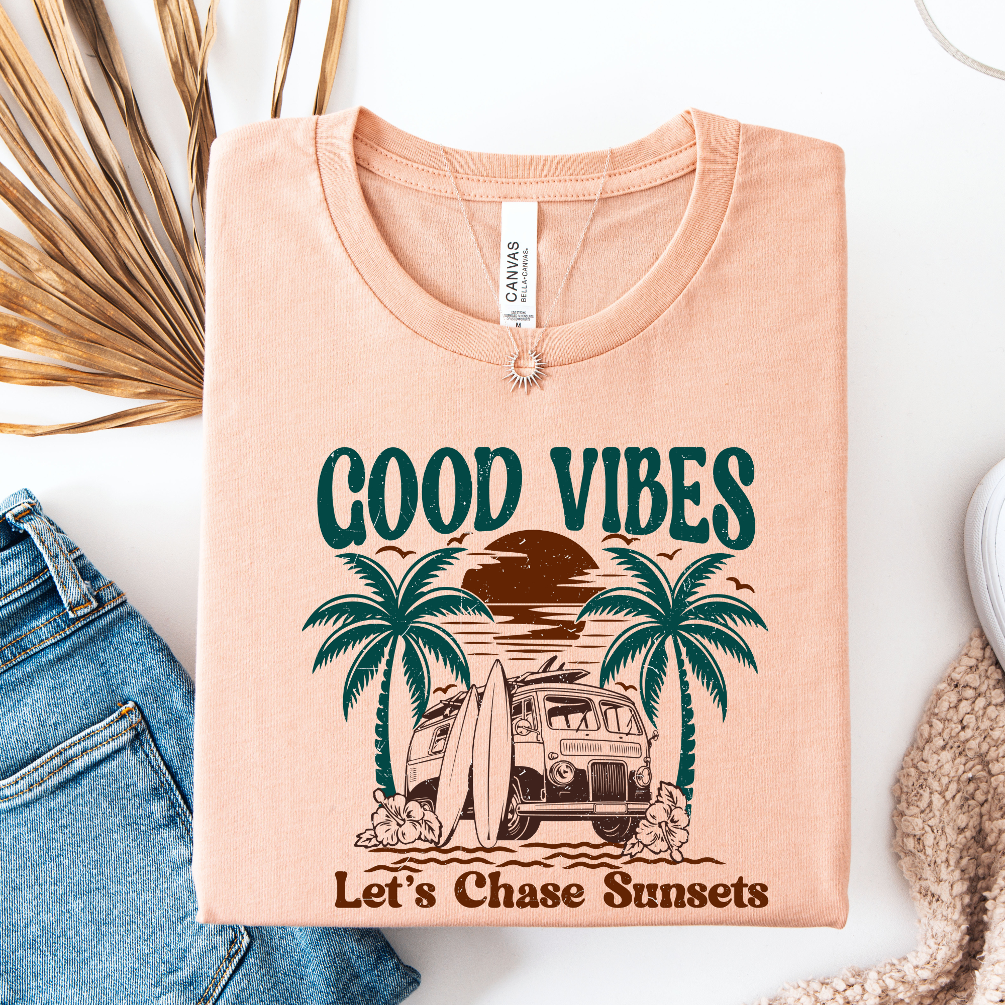 Lets Chase Sunsets Summer Graphic Tee Hoodie, Sweatshirt | PodTeesHub.com