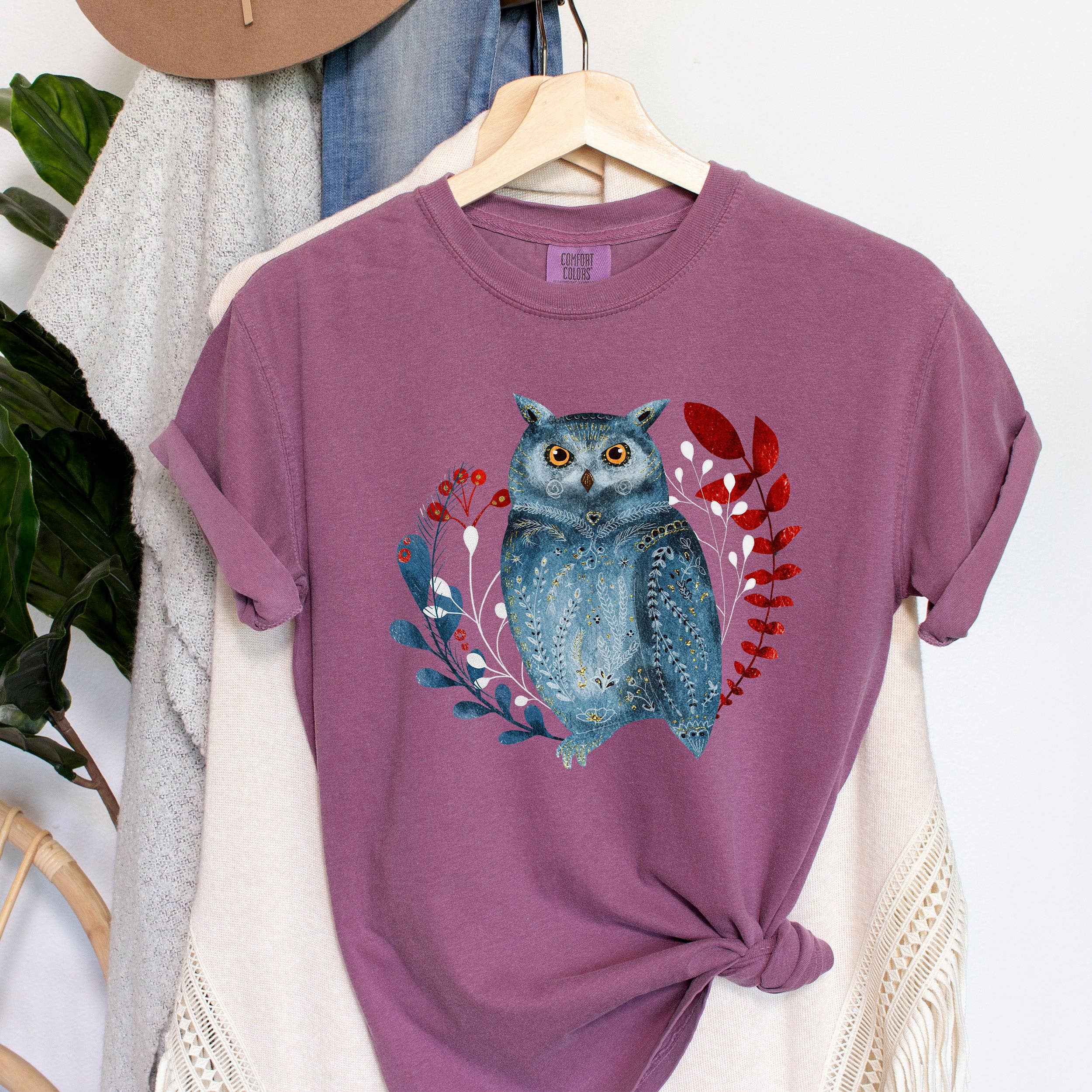 Scandinavian Folk Owl T-Shirt Hoodie, Sweatshirt | PodTeesHub.com