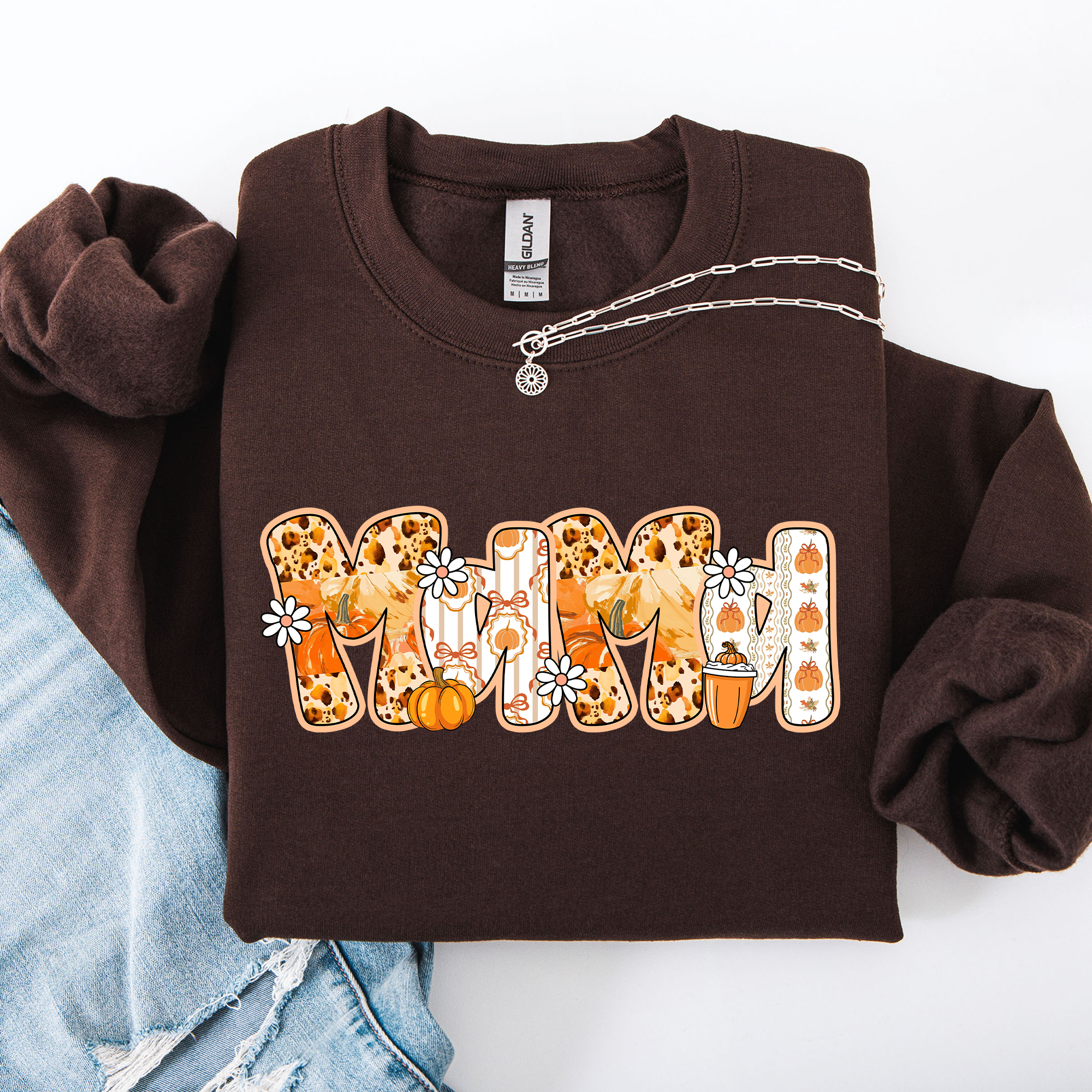 Mama, Pumpkin Pattern, Halloween, Autumn, Fall Sweatshirt T-Shirts, Hoodie | PodTeesHub.com