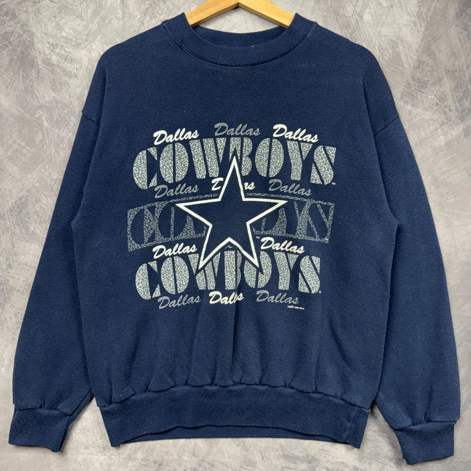 Vintage 90s Blue Dallas Cowboys Logo Graphic Sweatshirt M 4131 T-Shirts, Hoodie | PodTeesHub.com