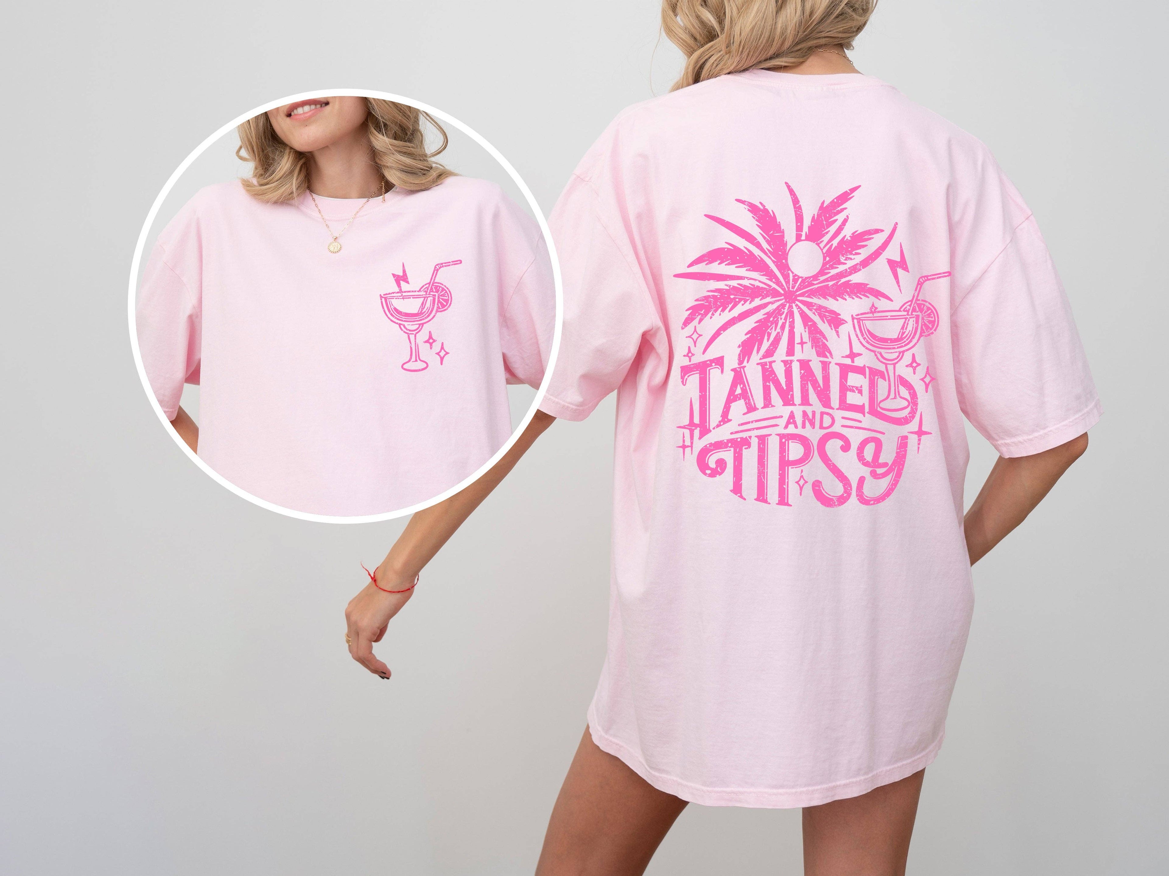 Tanned and Tipsy Drunk Vibes Beach Margarita Tshirt Hoodie, Sweatshirt | PodTeesHub.com