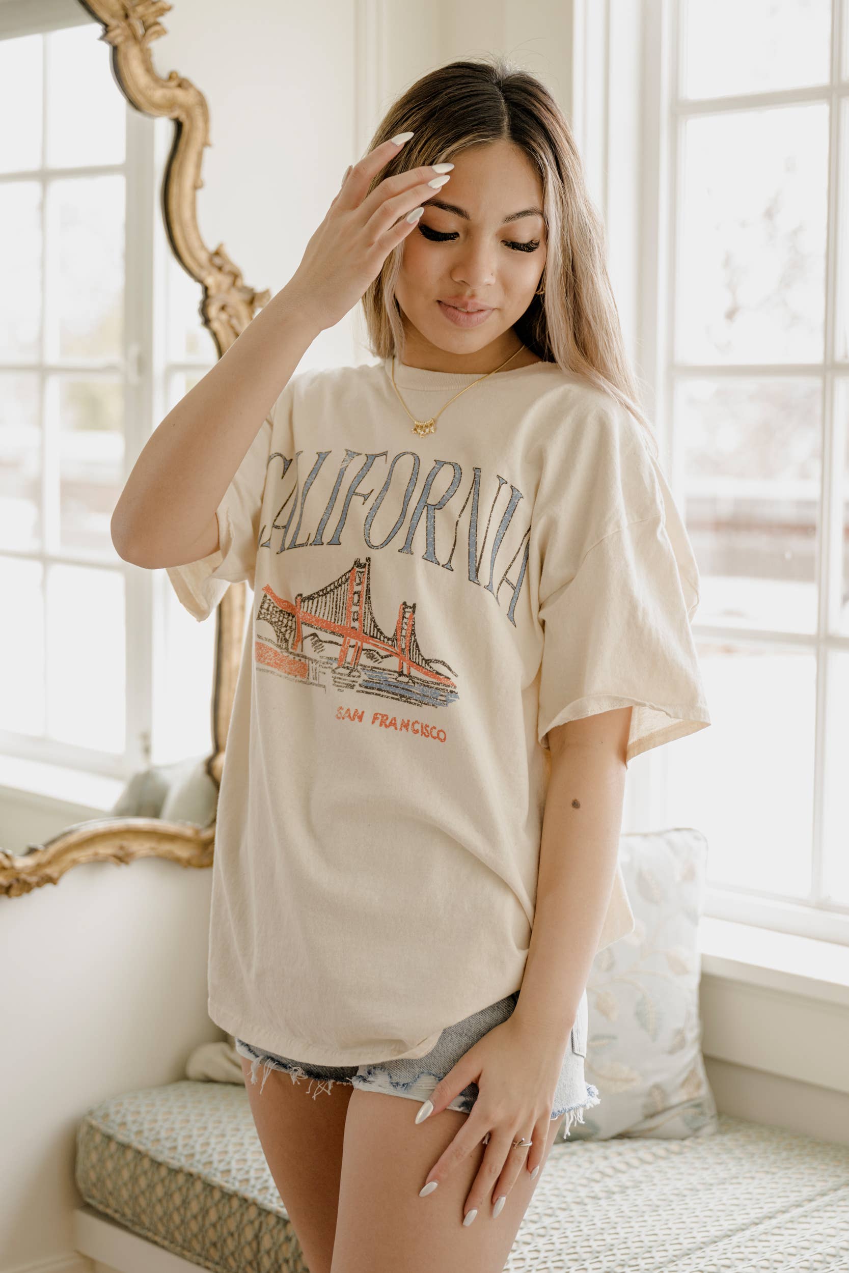 California San Fran Off White Thrifted Graphic Tee Hoodie, Sweatshirt | PodTeesHub.com