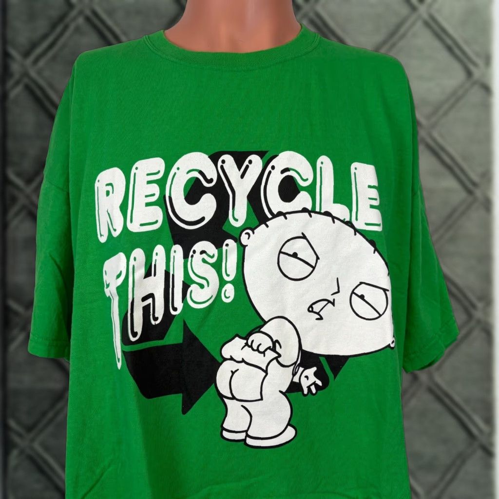 Fruit Of The Loom Vintage Family Guy T Shirt Men 2xl Green Cartoon Y2k Stewie Griffin All Seasons Hoodie, Sweatshirt