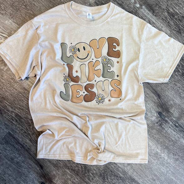 Love Like Jesus On Sand Tee Hoodie, Sweatshirt | PodTeesHub.com