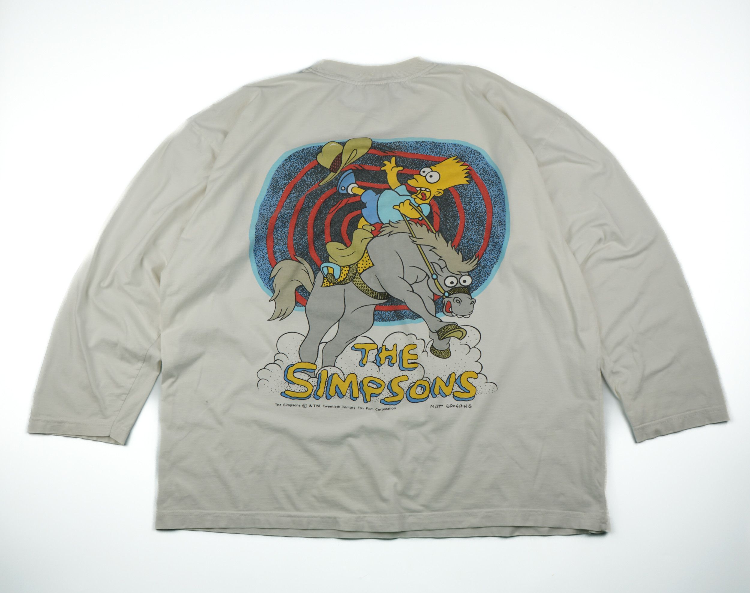 The Simpsons X Vintage Vintage 1990s Bart Simpson Riding A Horse T Shirt Hoodie, Sweatshirt | PodTeesHub.com