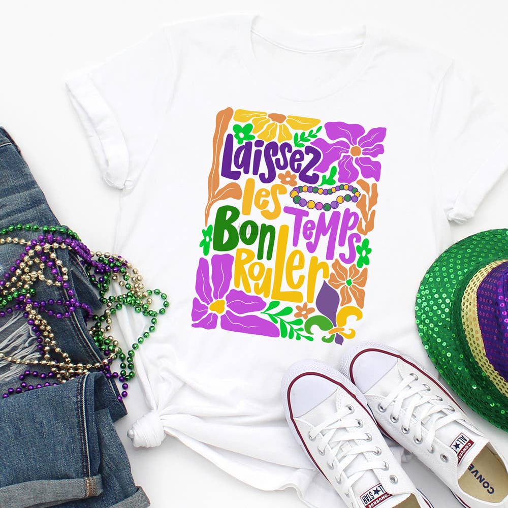 Boho Floral Laissez Les Bons Temps Rouler Tee Hoodie, Sweatshirt | PodTeesHub.com