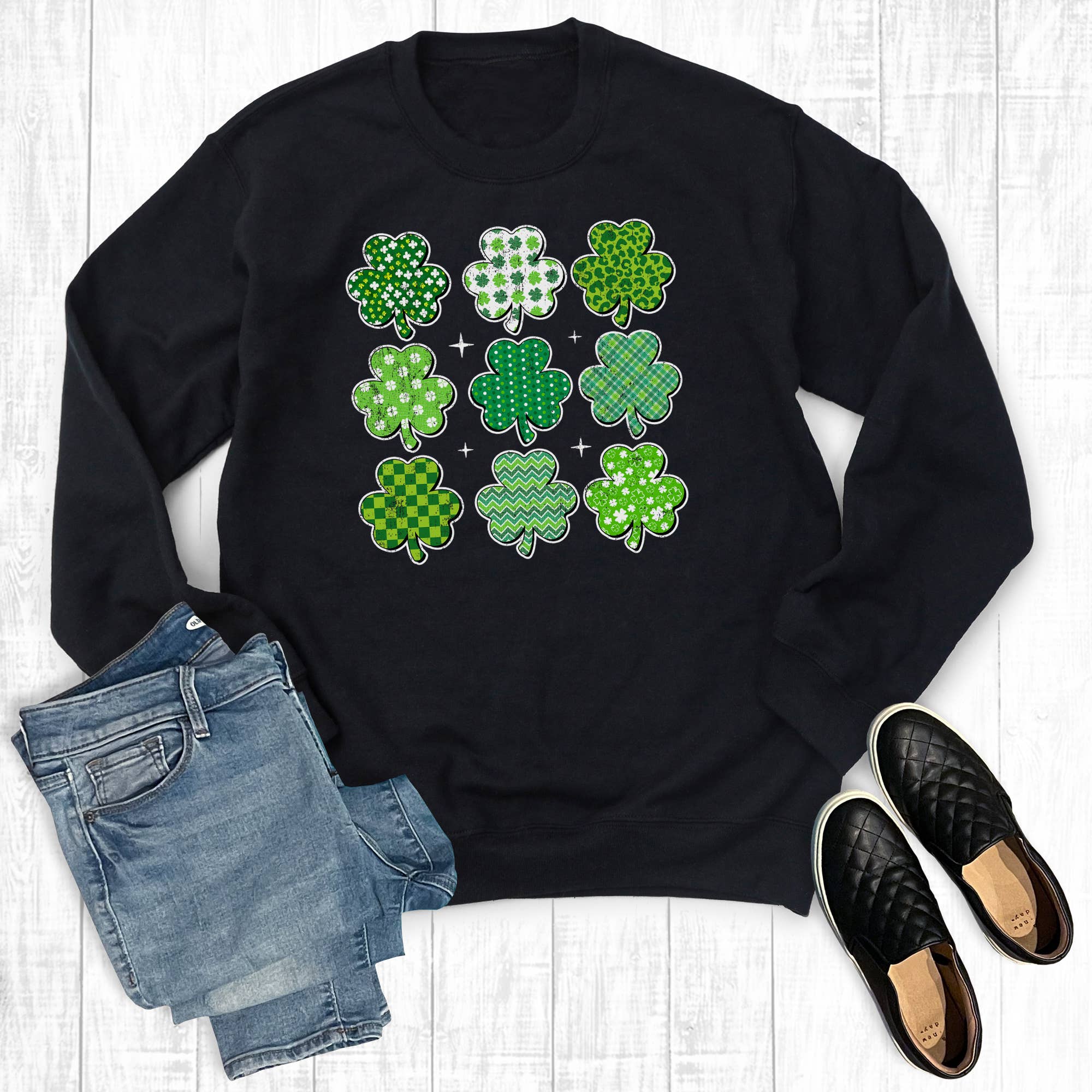 St. Patrick's Day Shamrocks Sweatshirt T-Shirts, Hoodie | PodTeesHub.com