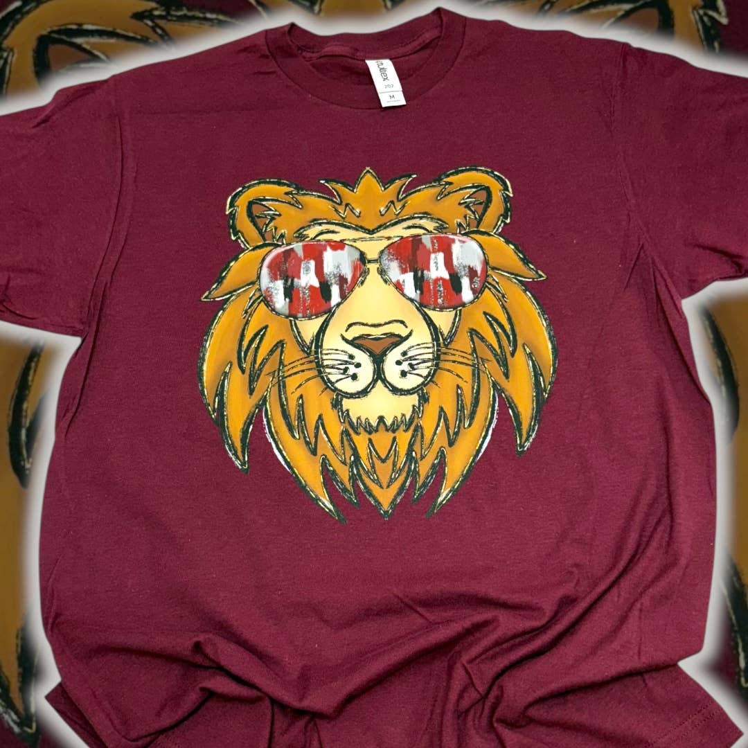 Lions Sunglasses Maroon T-Shirt Hoodie, Sweatshirt | PodTeesHub.com