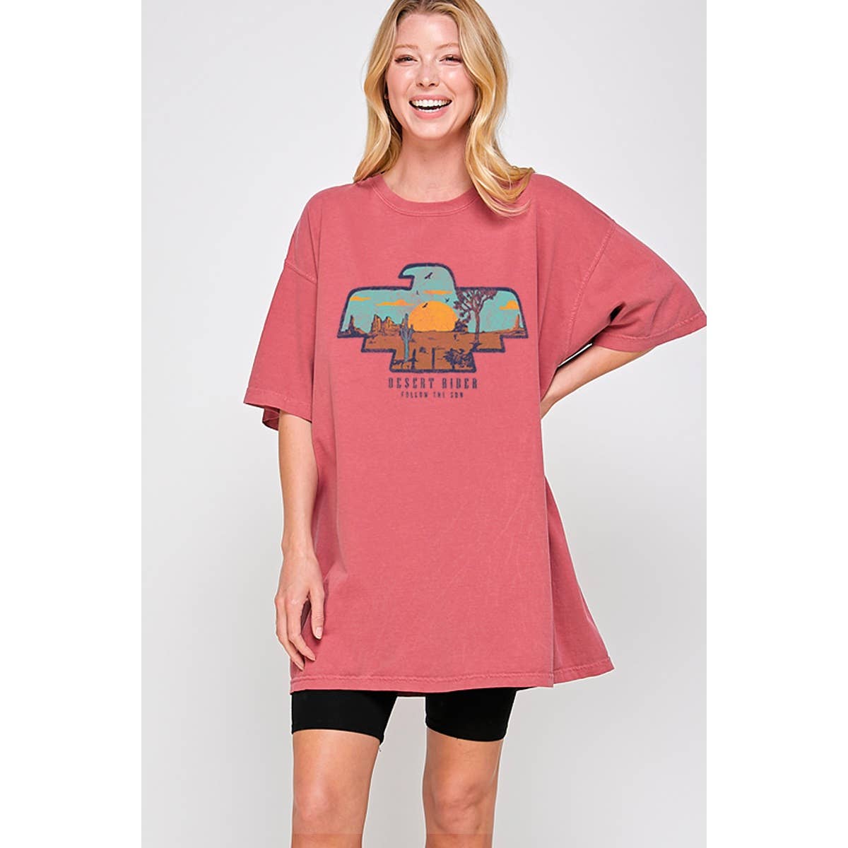Desert Rider  Vintage Graphic Oversized Tee Hoodie, Sweatshirt | PodTeesHub.com