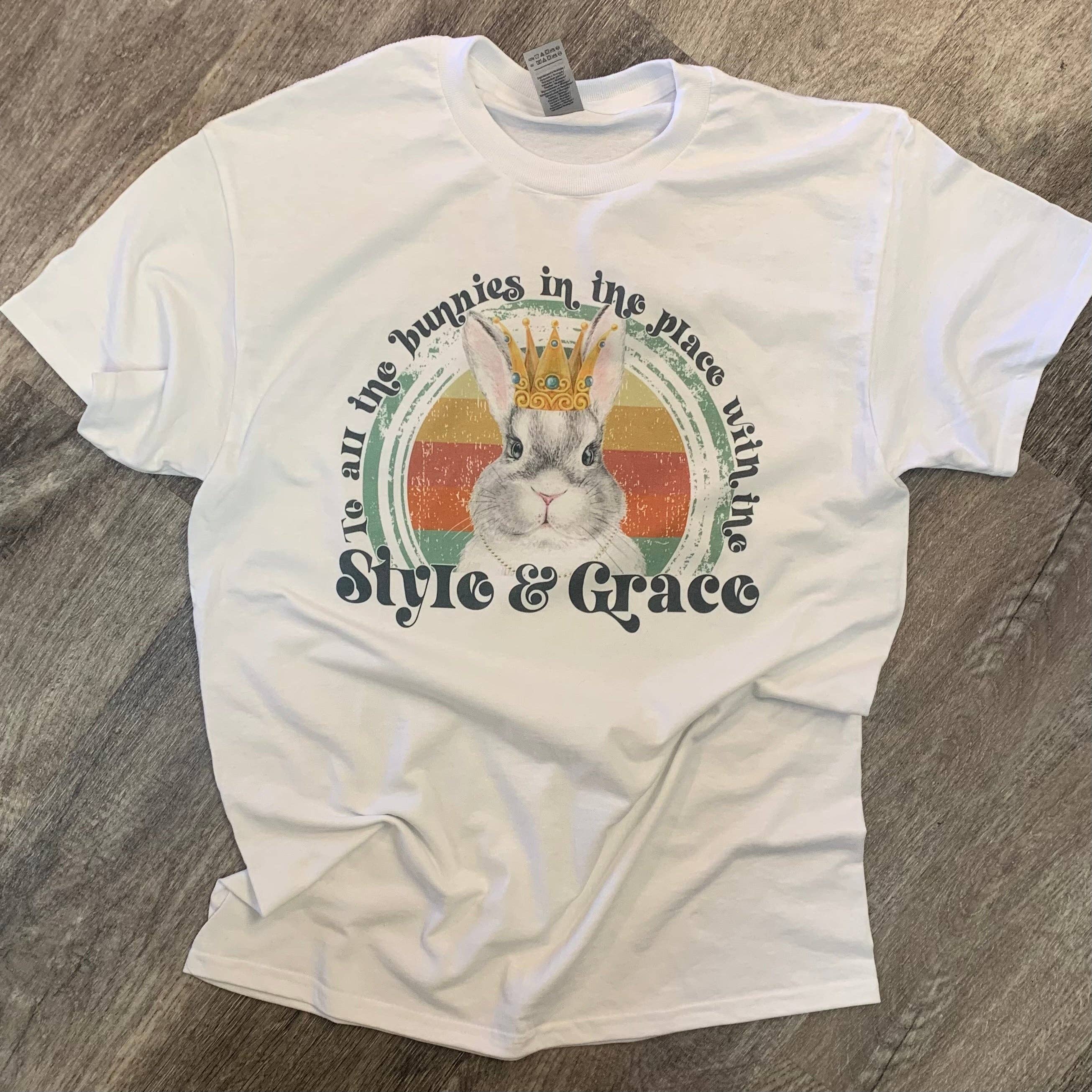 To All the Bunnies in the Place with Style & Grace-White Tee Hoodie, Sweatshirt | PodTeesHub.com
